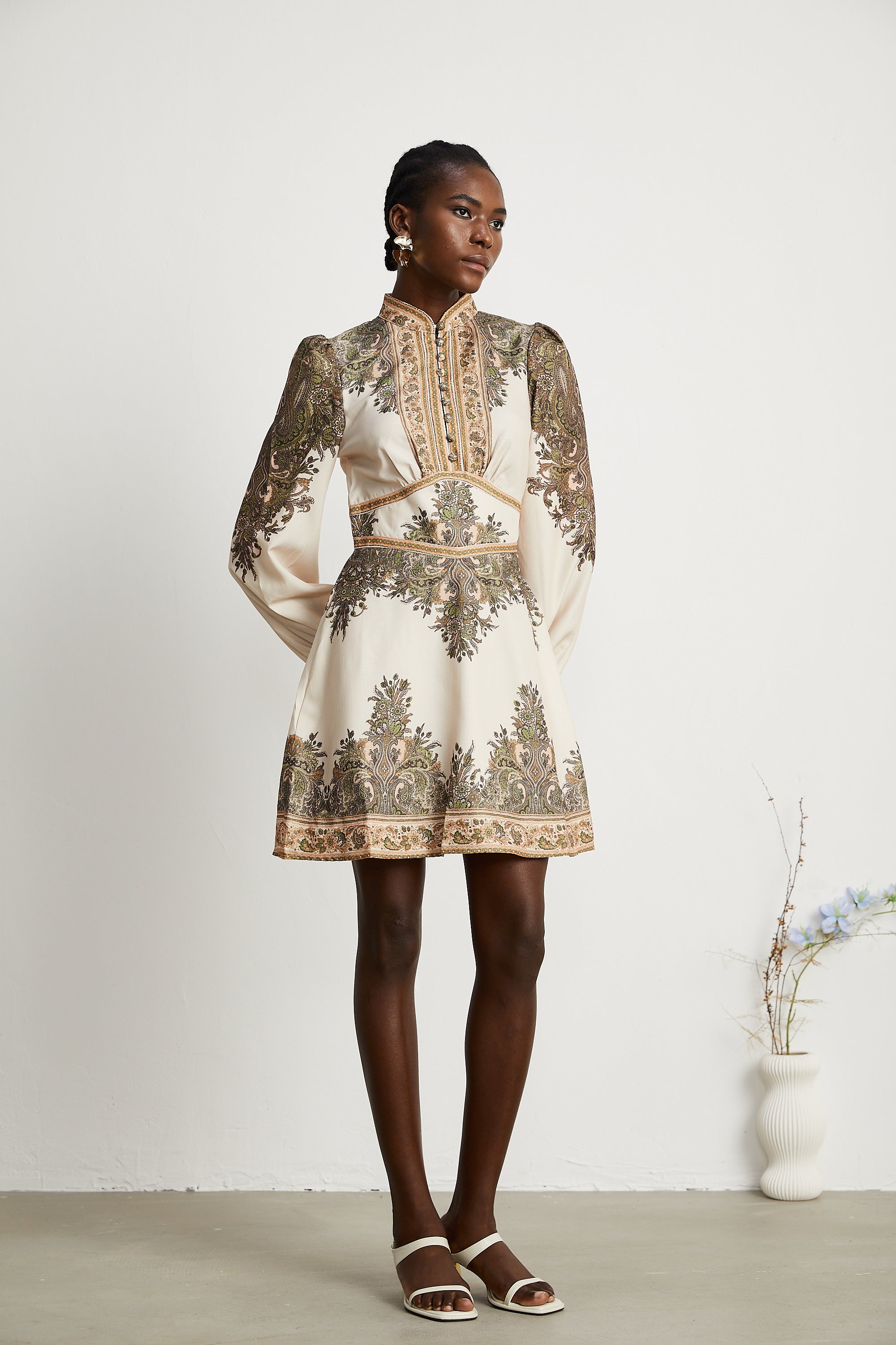 Roseline pattern-print mini dress