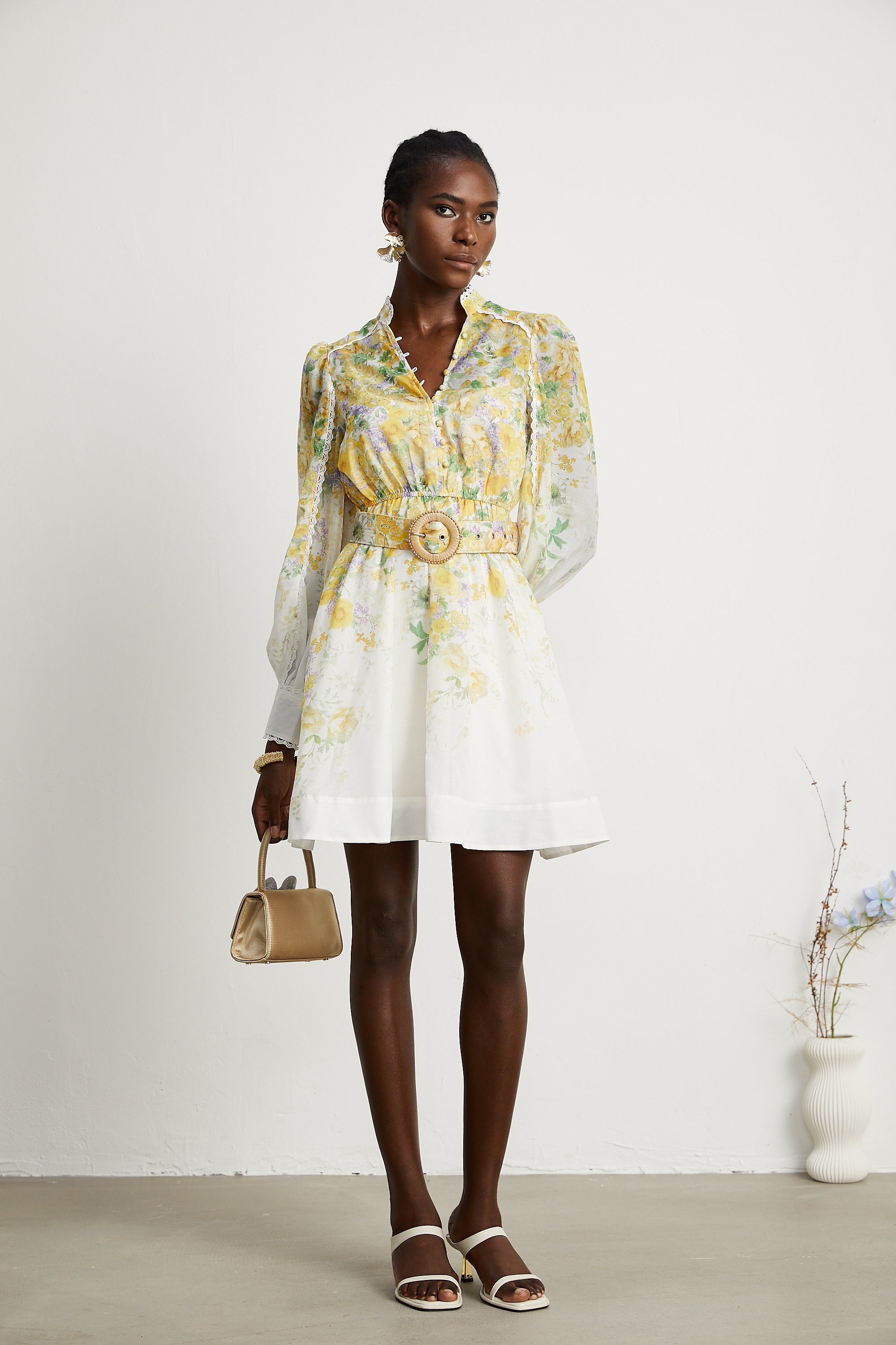 Priscille floral-print mini dress