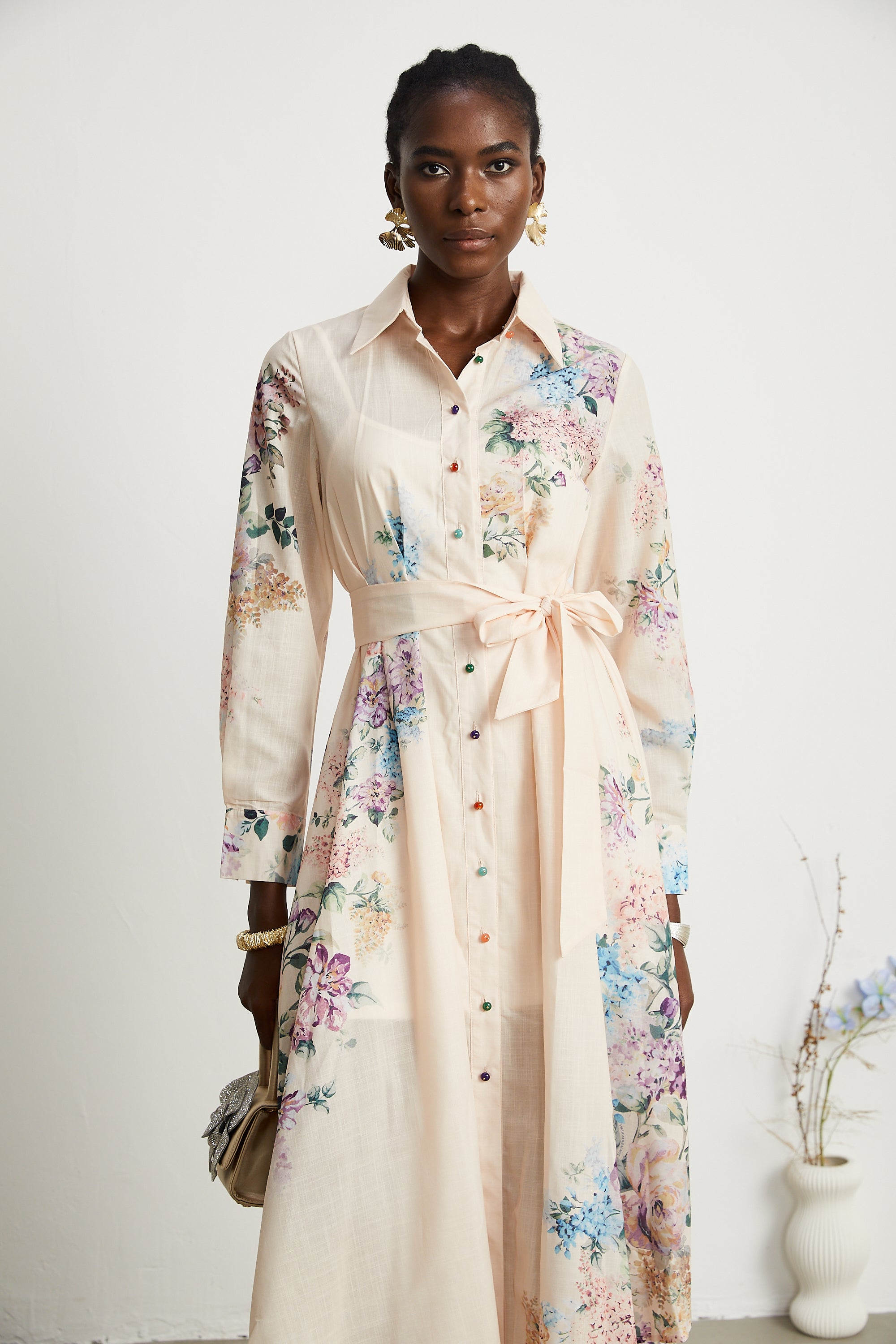 Colette floral-print shirt dress