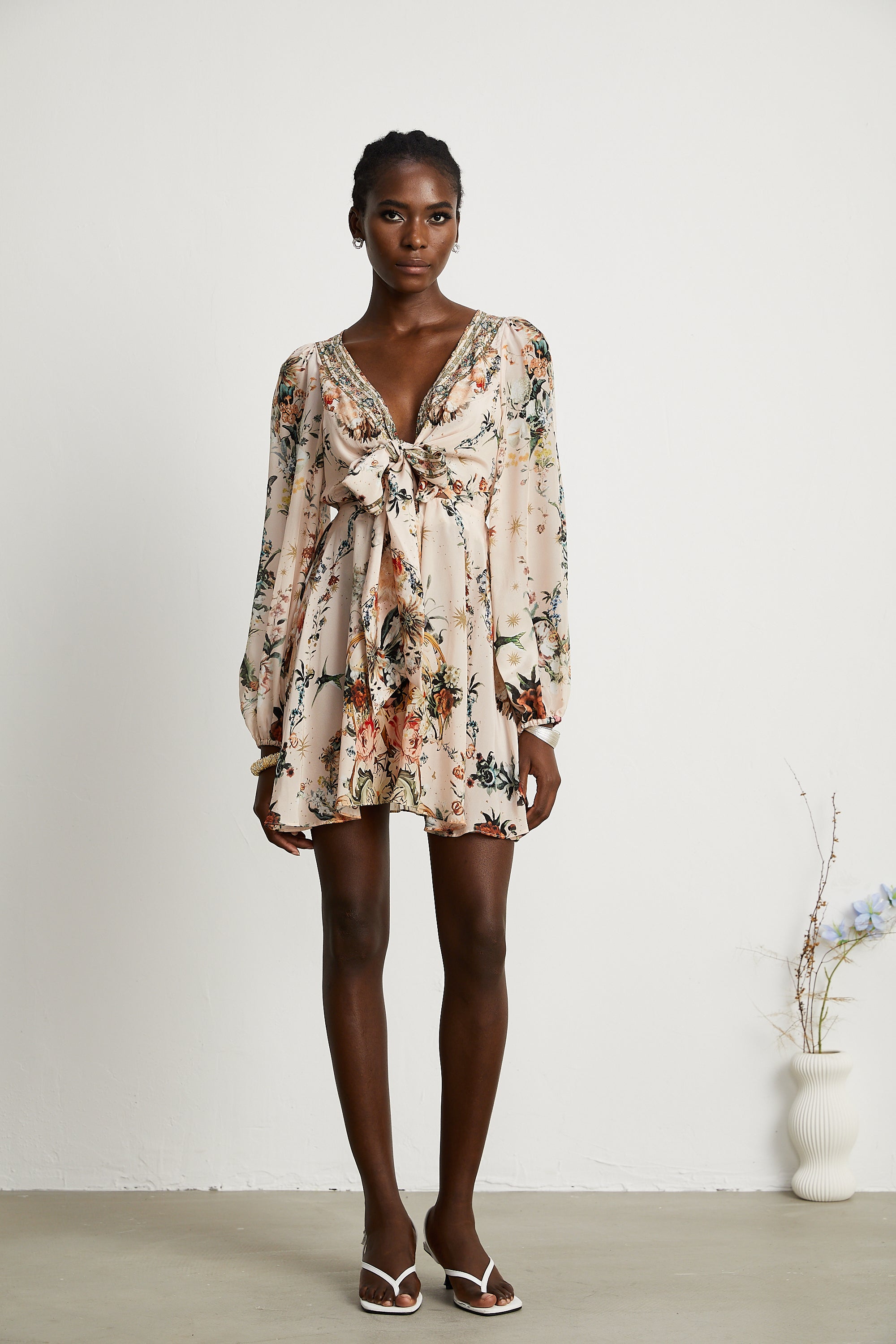 Emilia short wrap tie dress