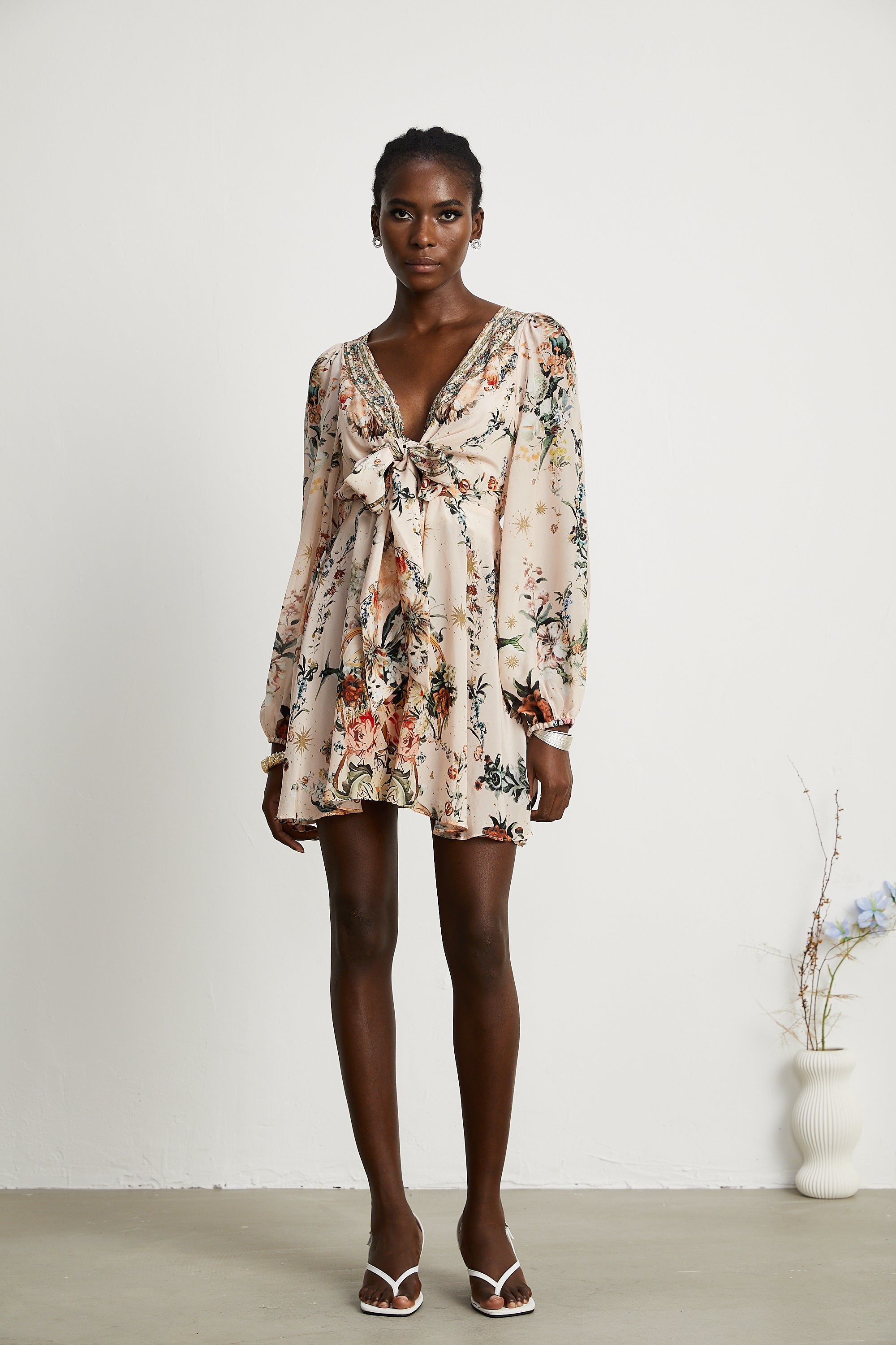 Emilia short wrap tie dress