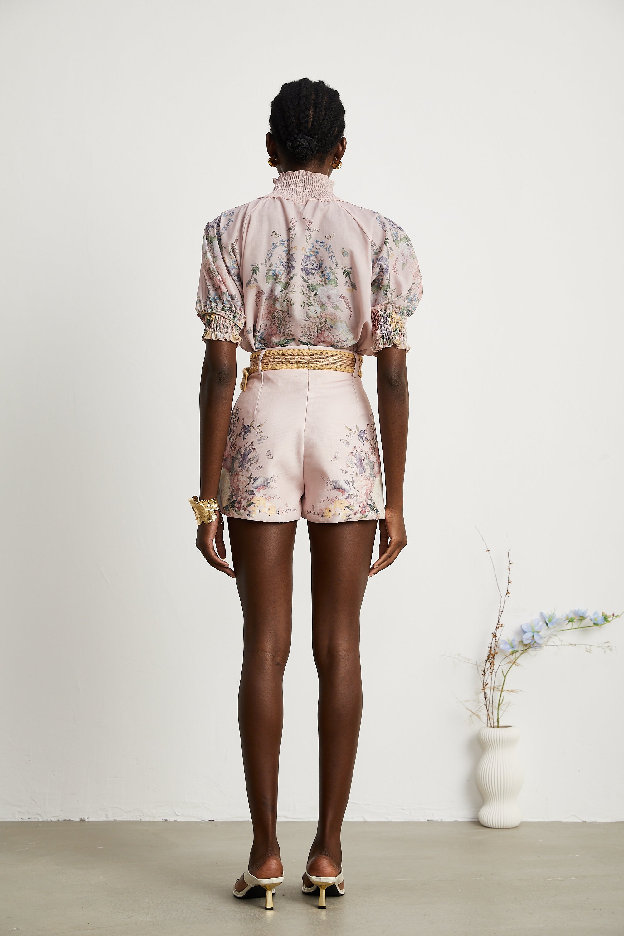 Janelle floral-print shirt & shorts matching set