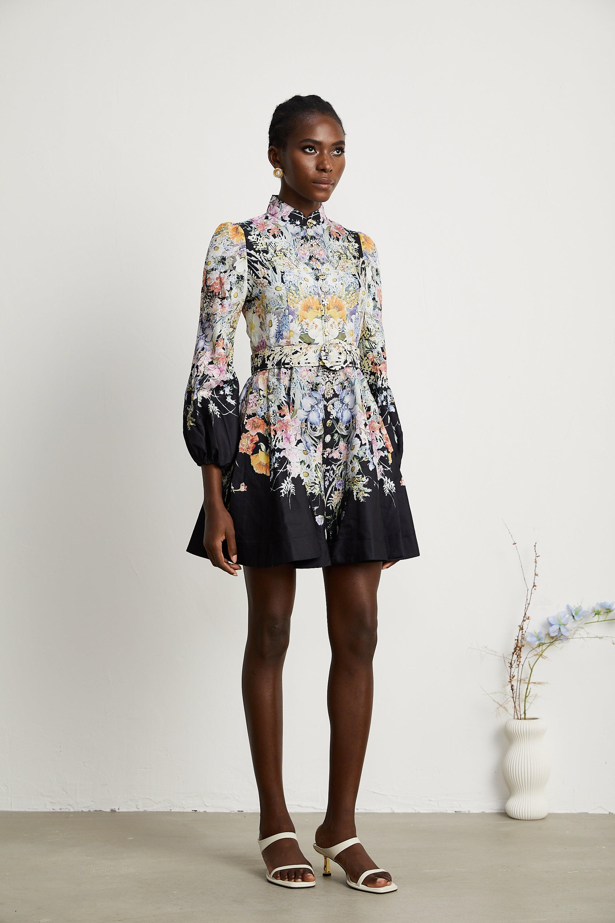 Christina floral-print mini dress