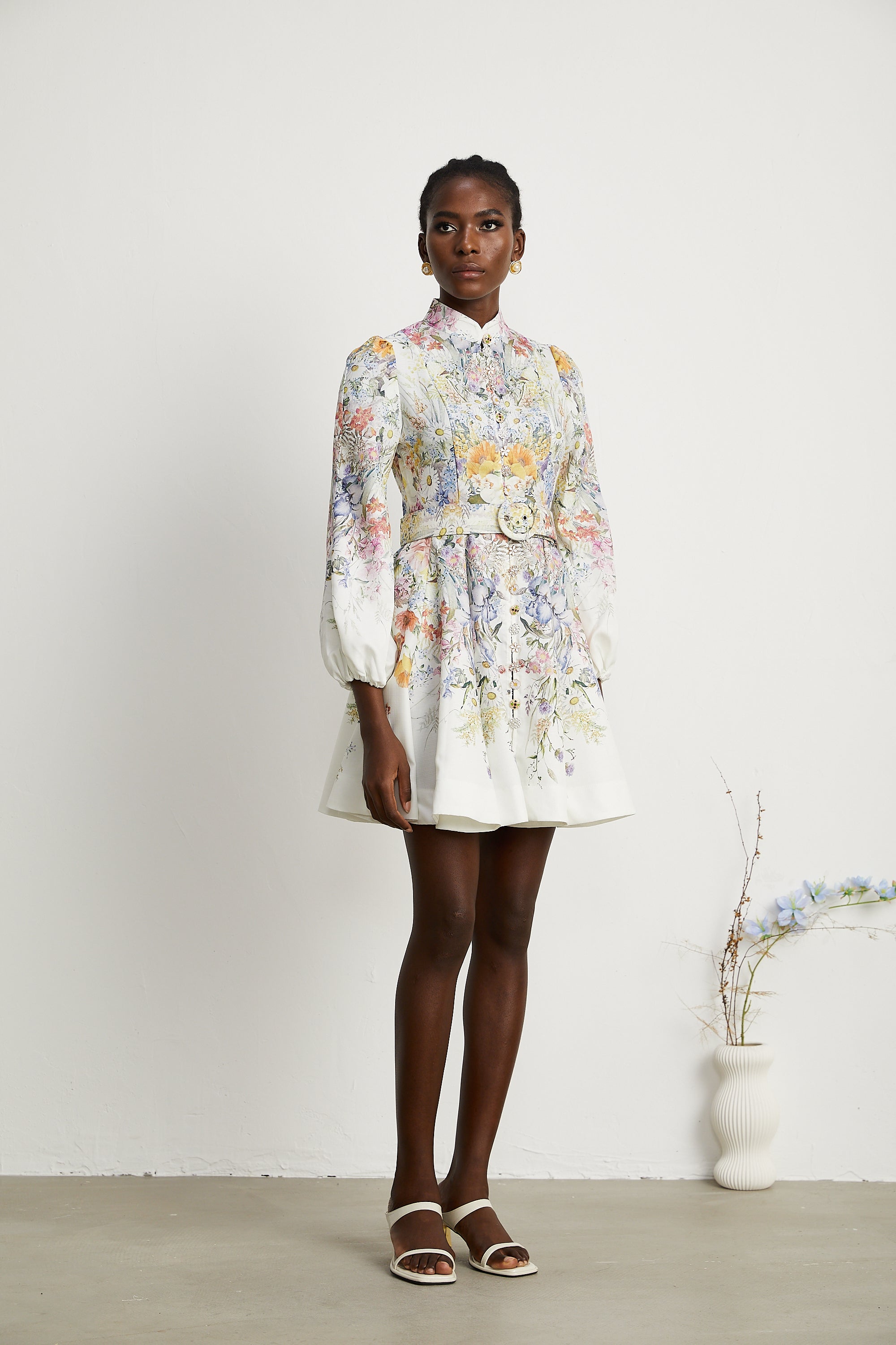 Lisette floral-print mini dress