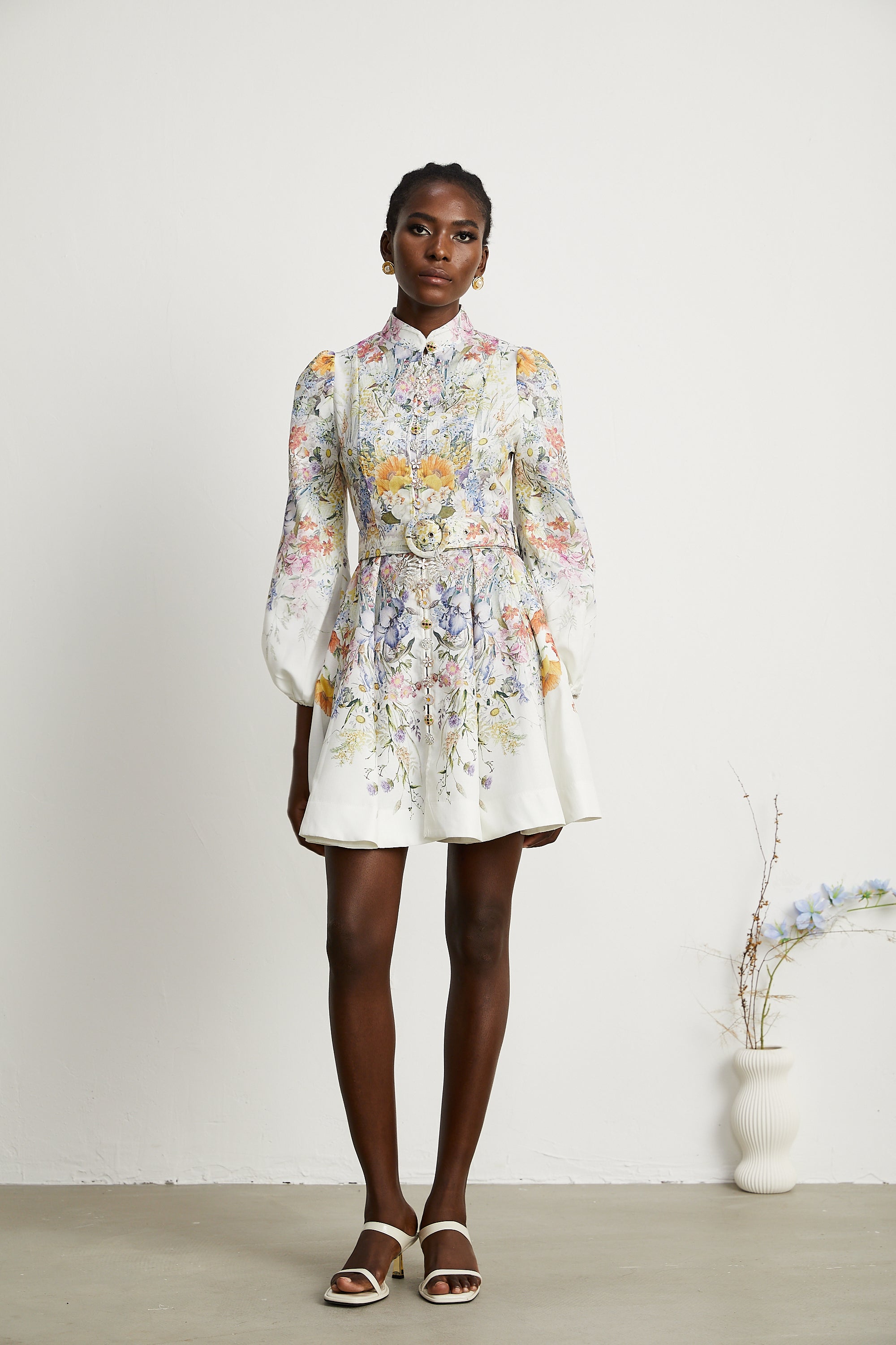 Lisette floral-print mini dress