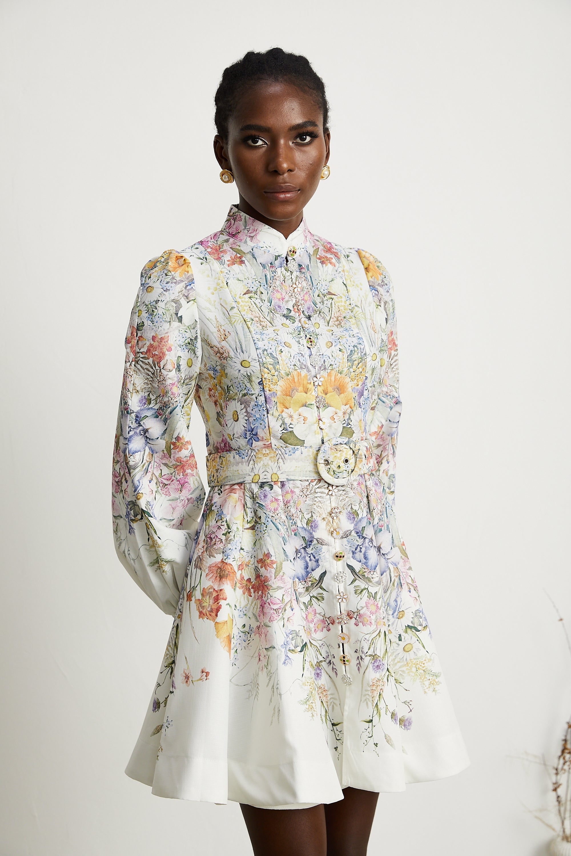 Lisette floral-print mini dress