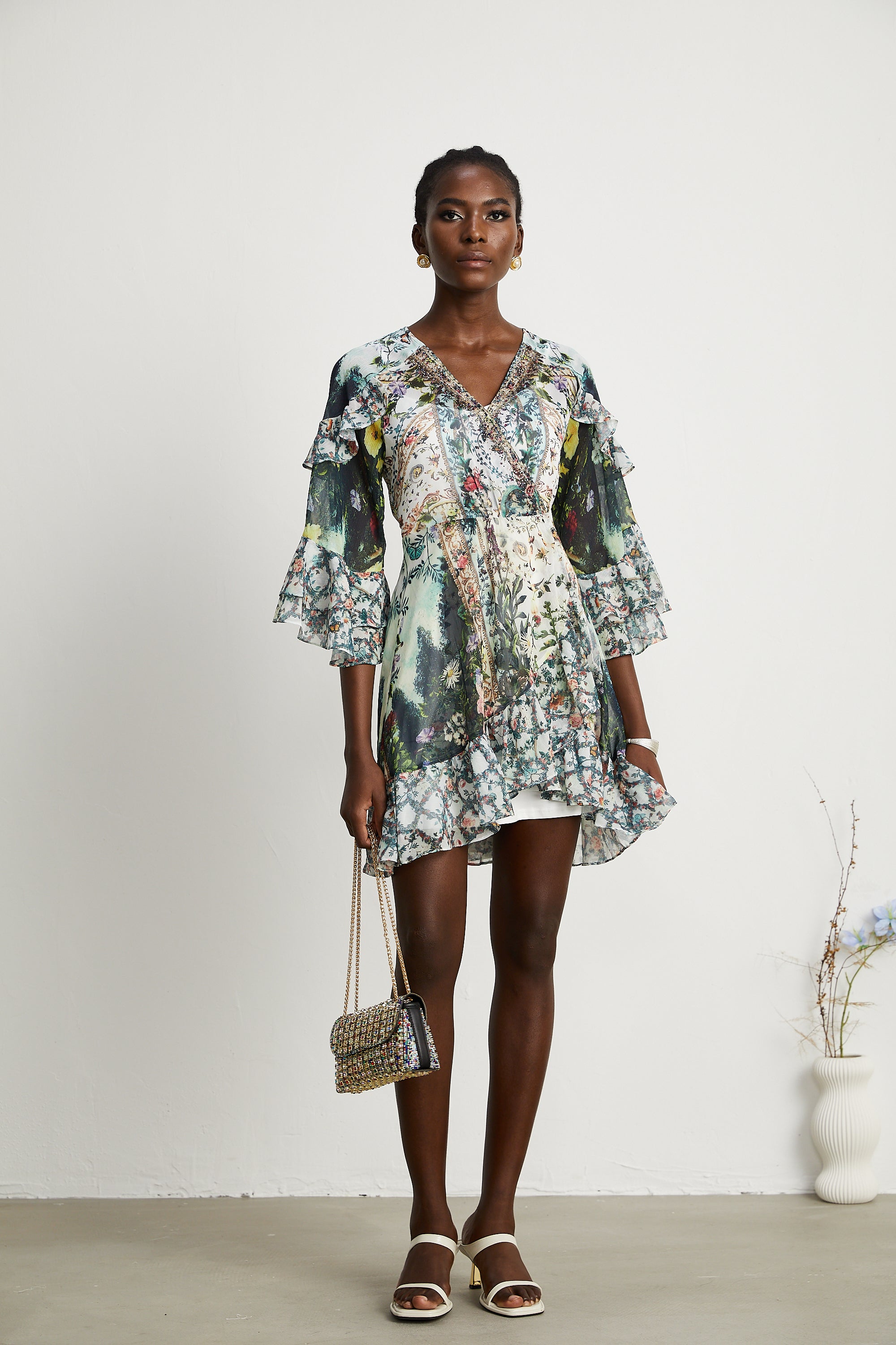 Océane floral-print mini dress