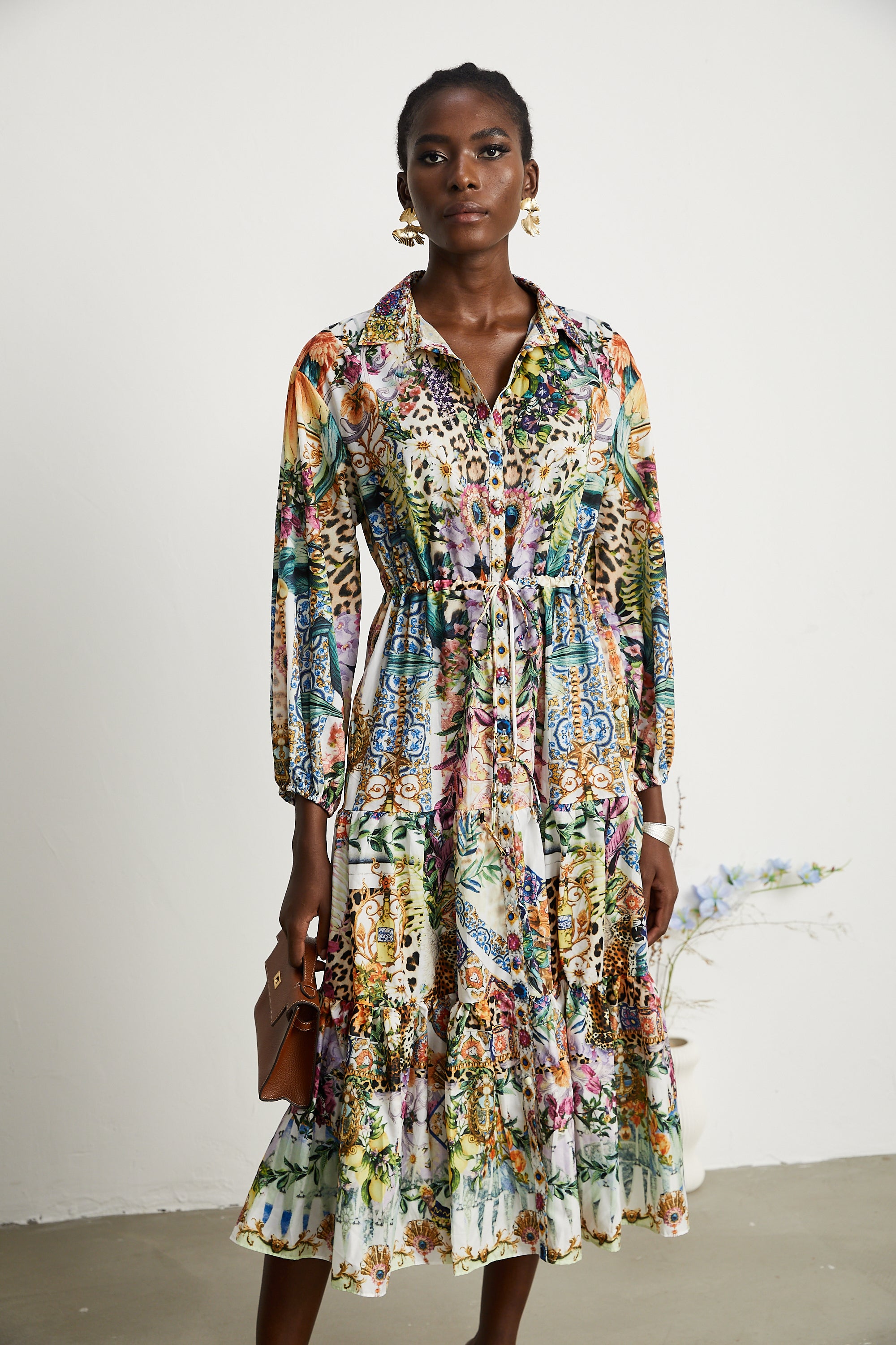 Alia floral-printed midi dress