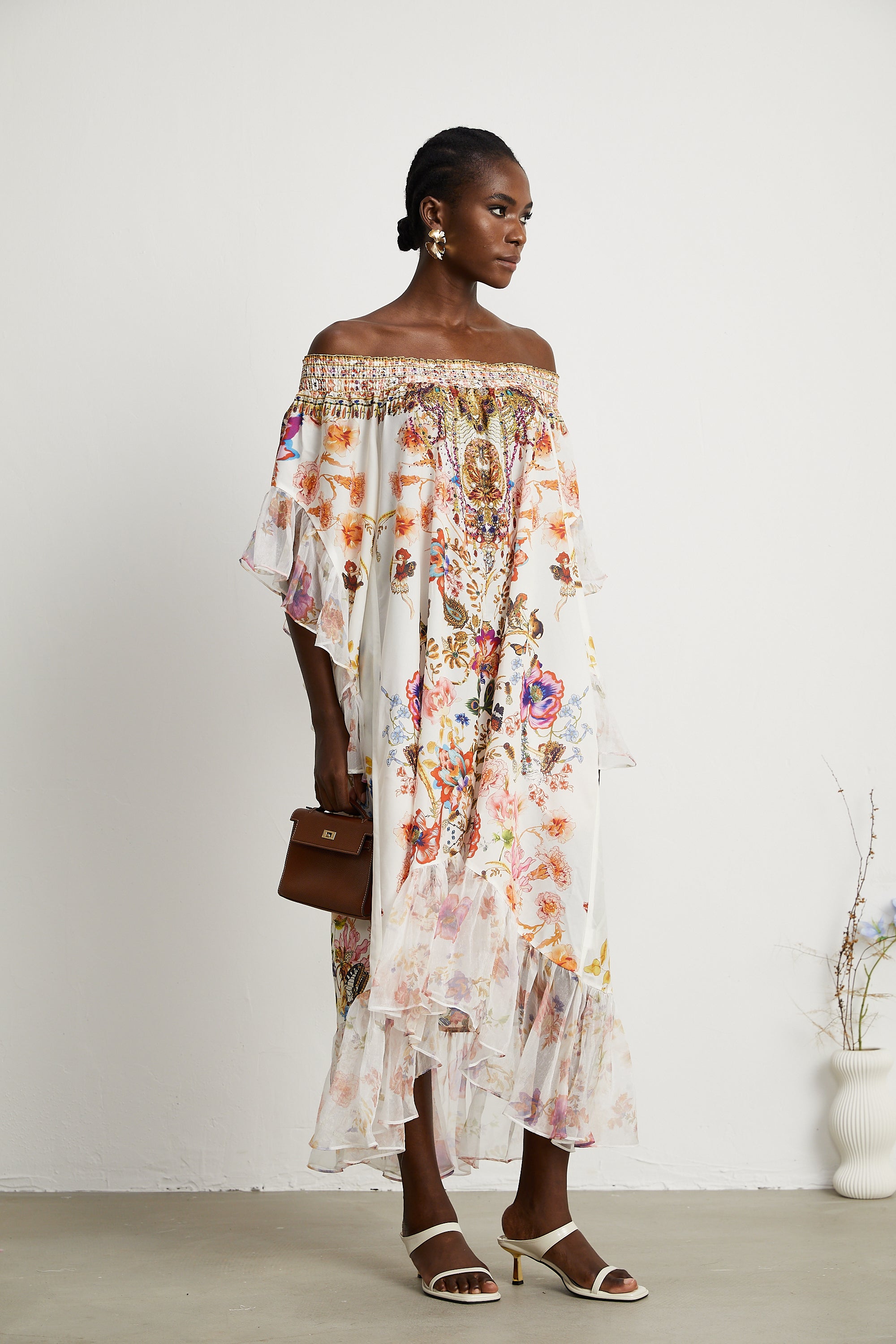 Capucine floral-print pleated midi dress