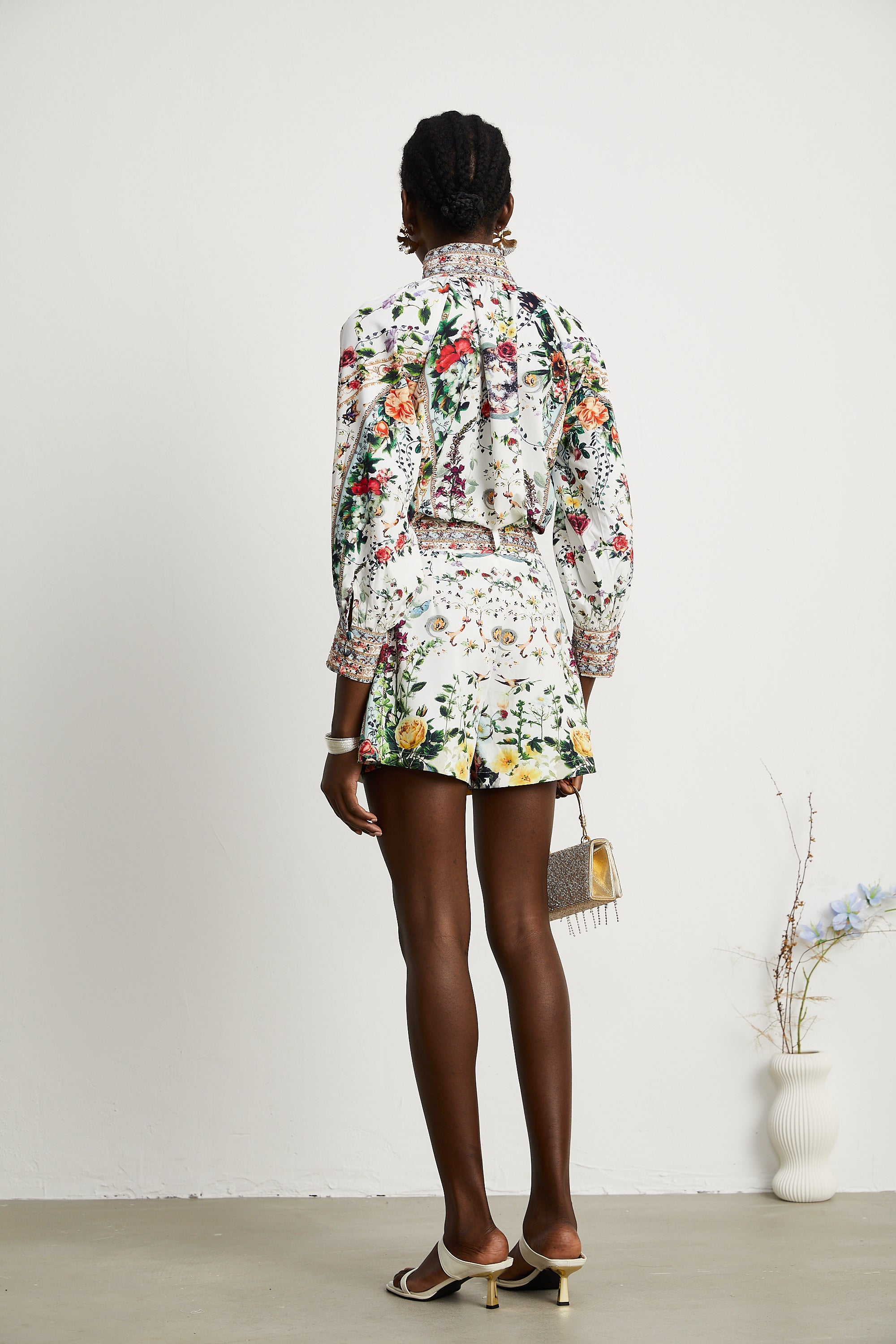 Anabella floral-print blouse & shorts matching set