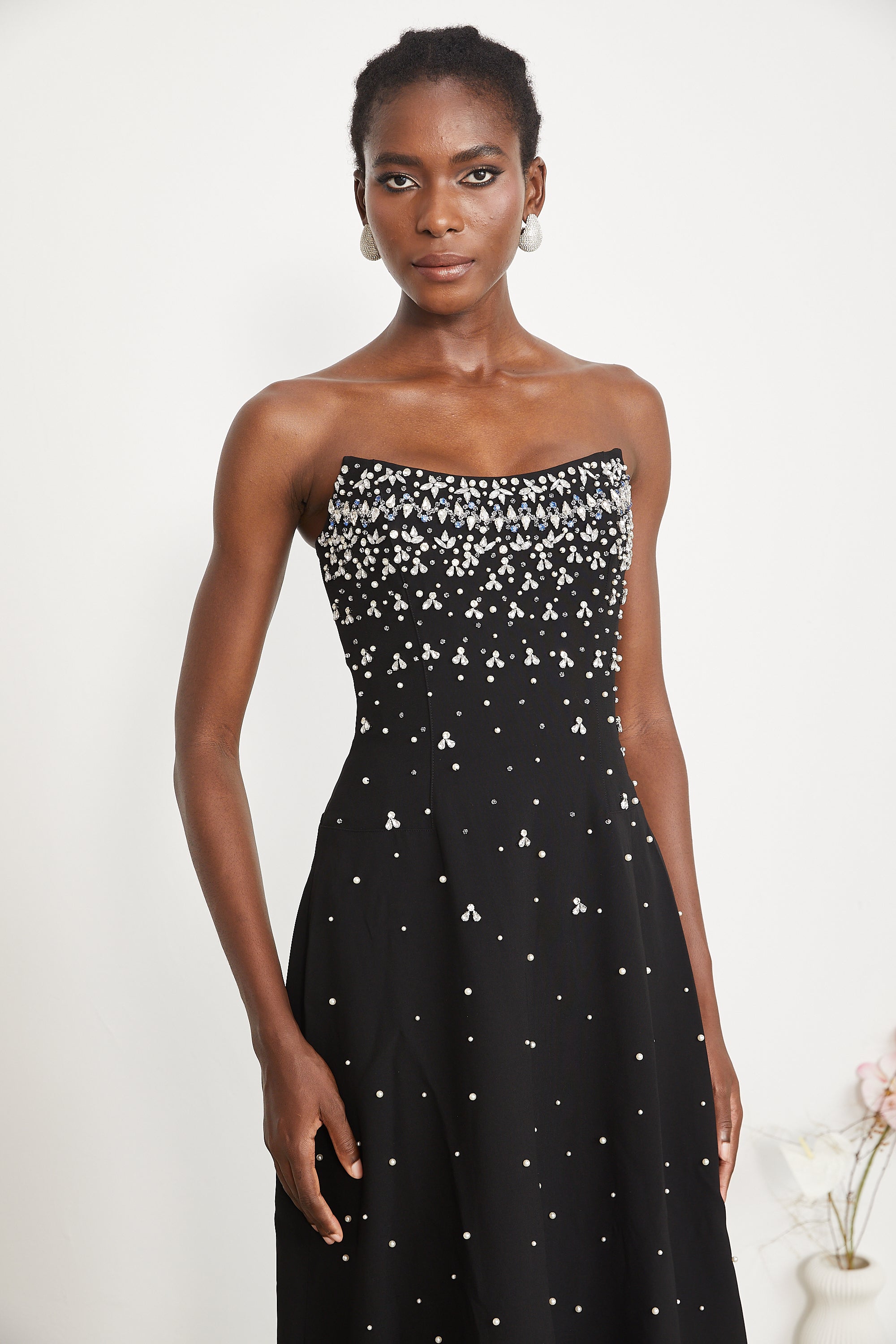 Black shops embellished maxi dress