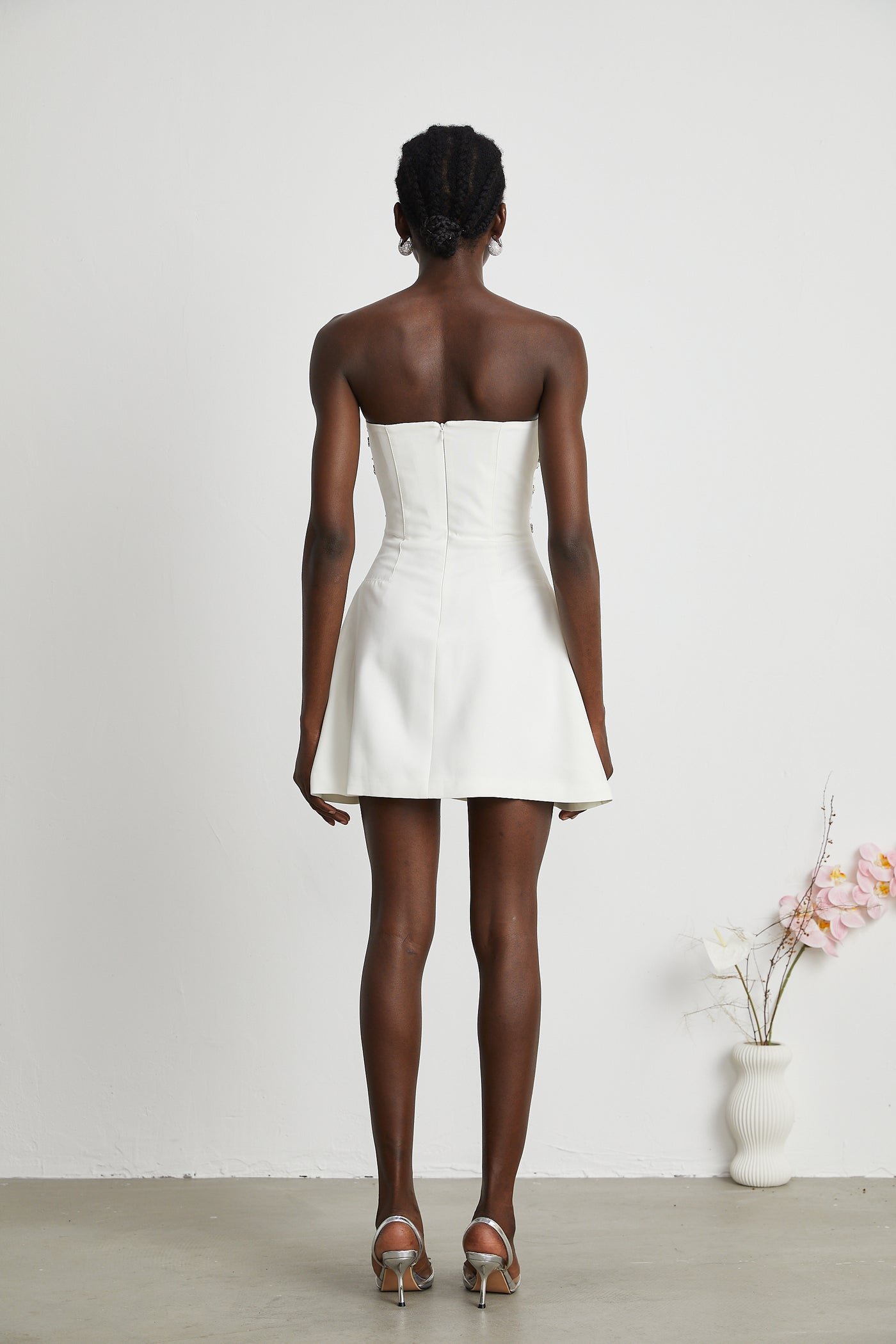 Melisande White Embellished Dress & Skirt Set