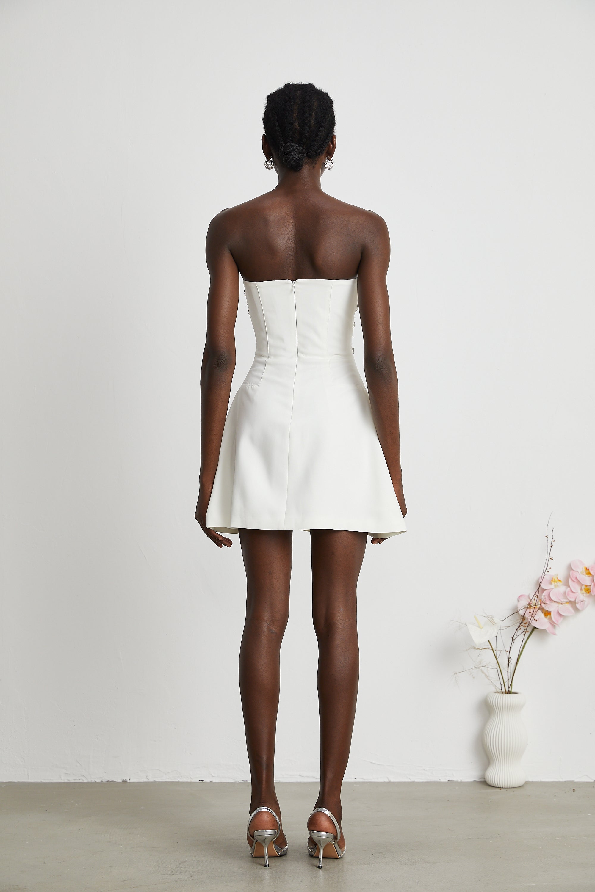 Melisande white embellished mini dress