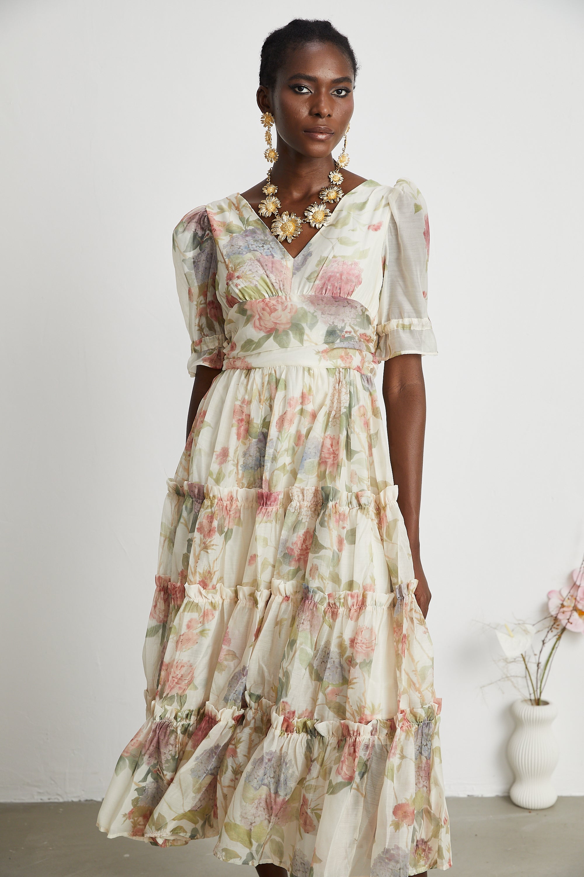 Coralie floral-print midi dress