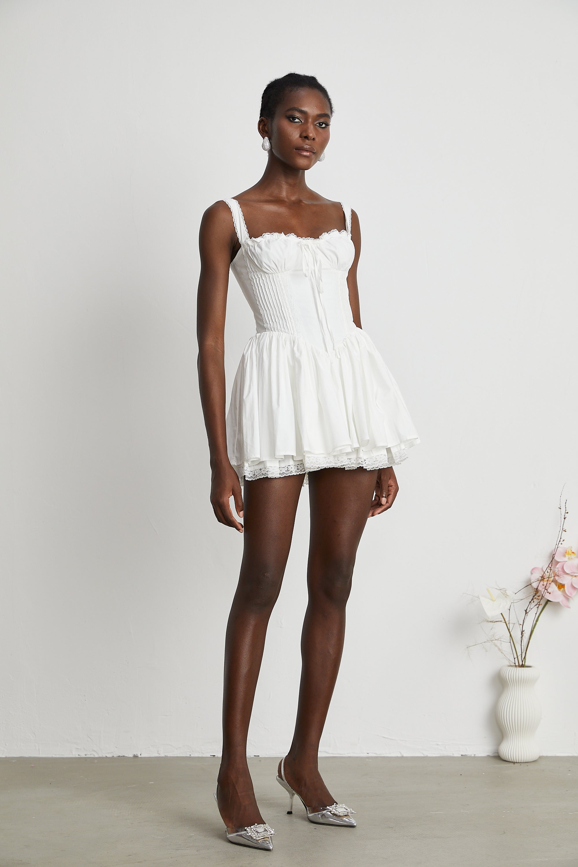 Camille white corset mini dress