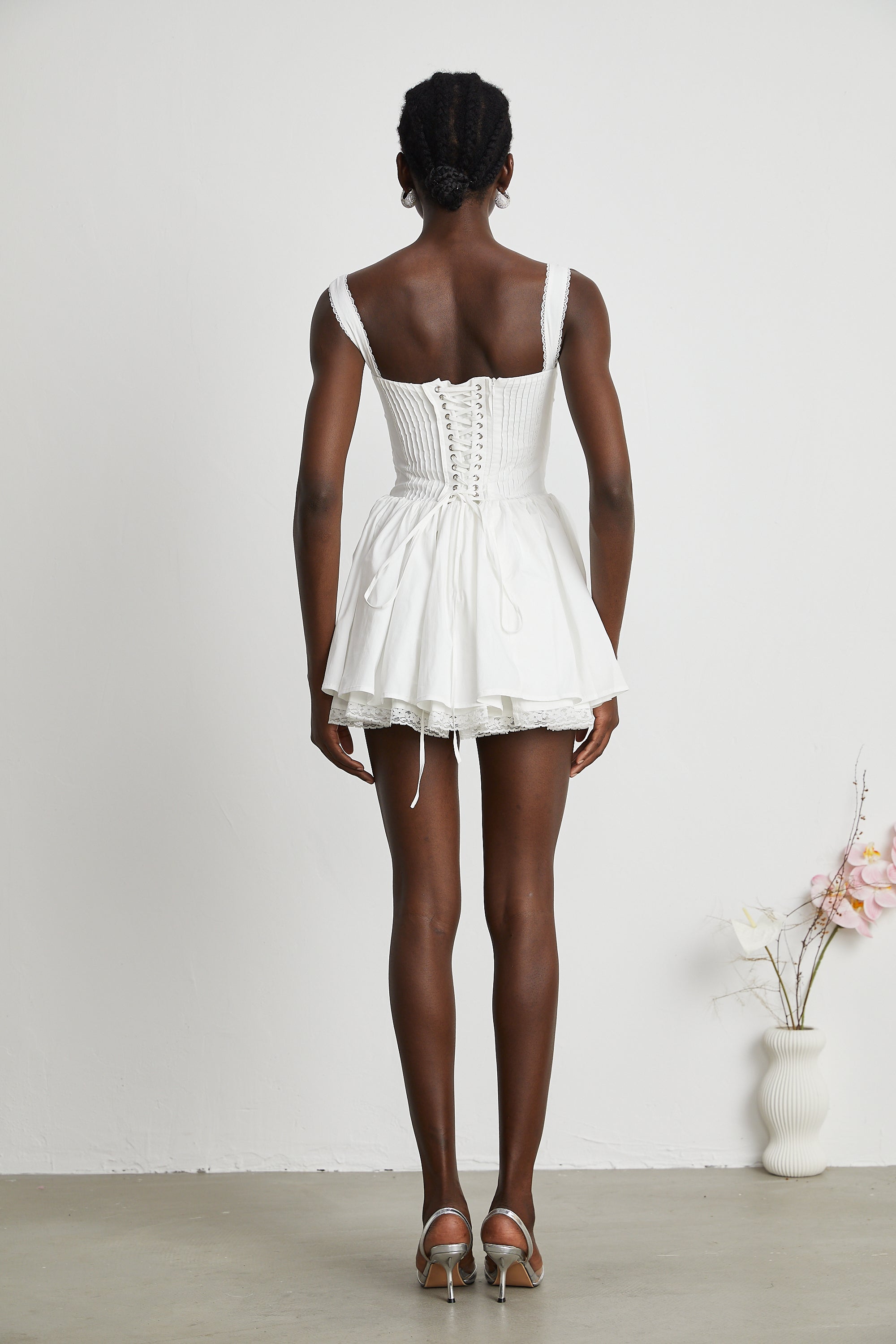 Camille white corset mini dress