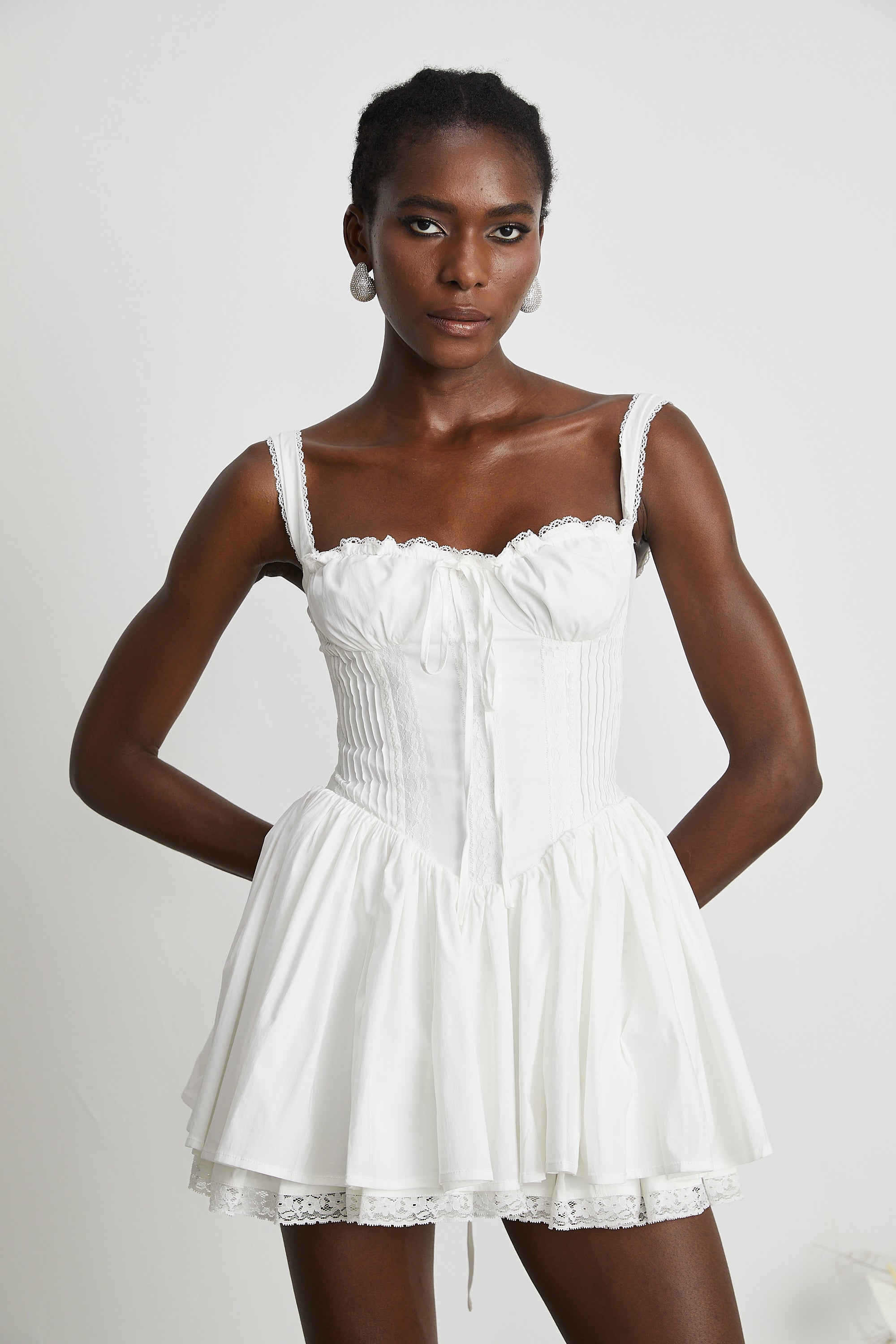 Camille white corset mini dress