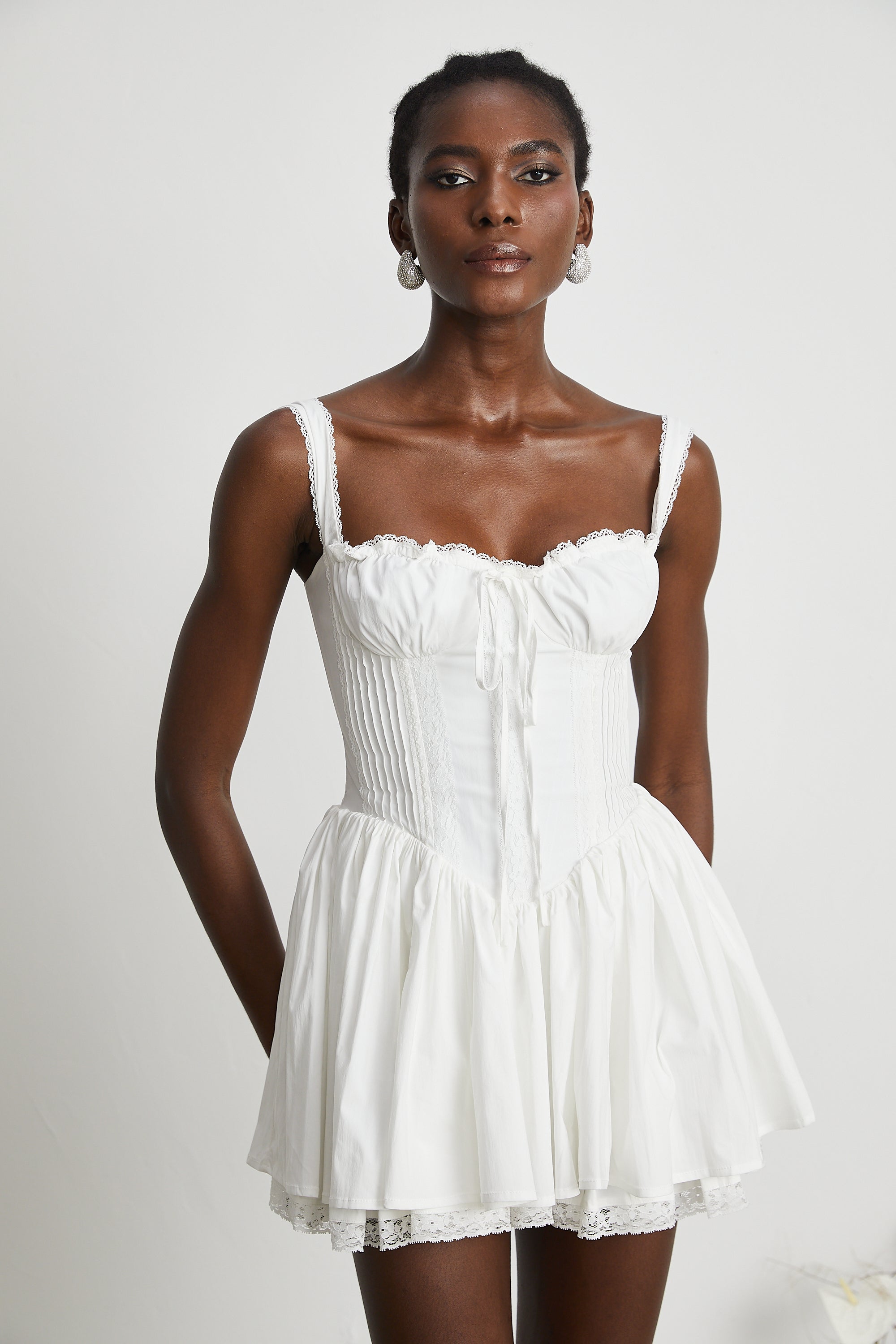 Camille white corset mini dress