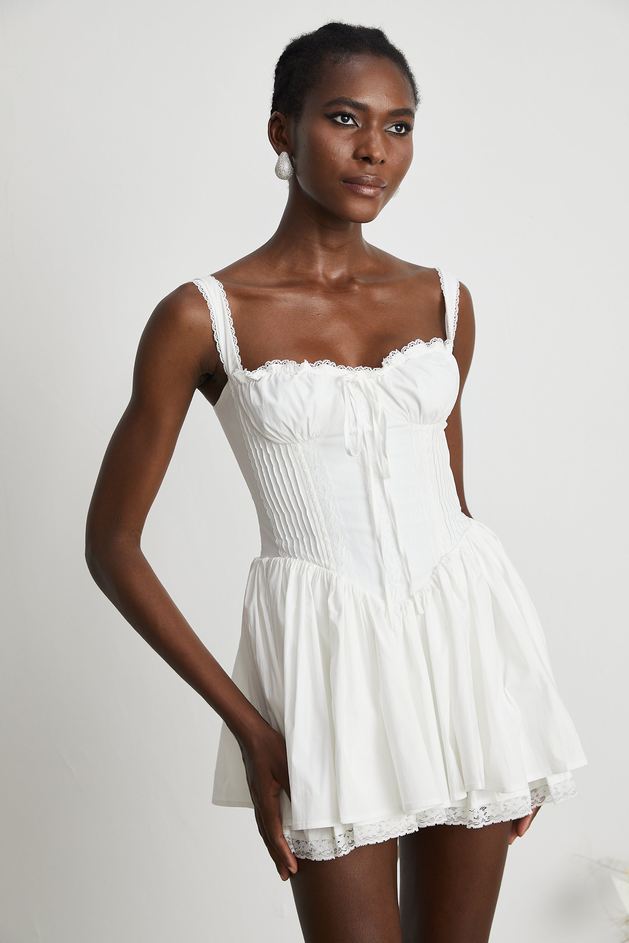 Camille white corset mini dress