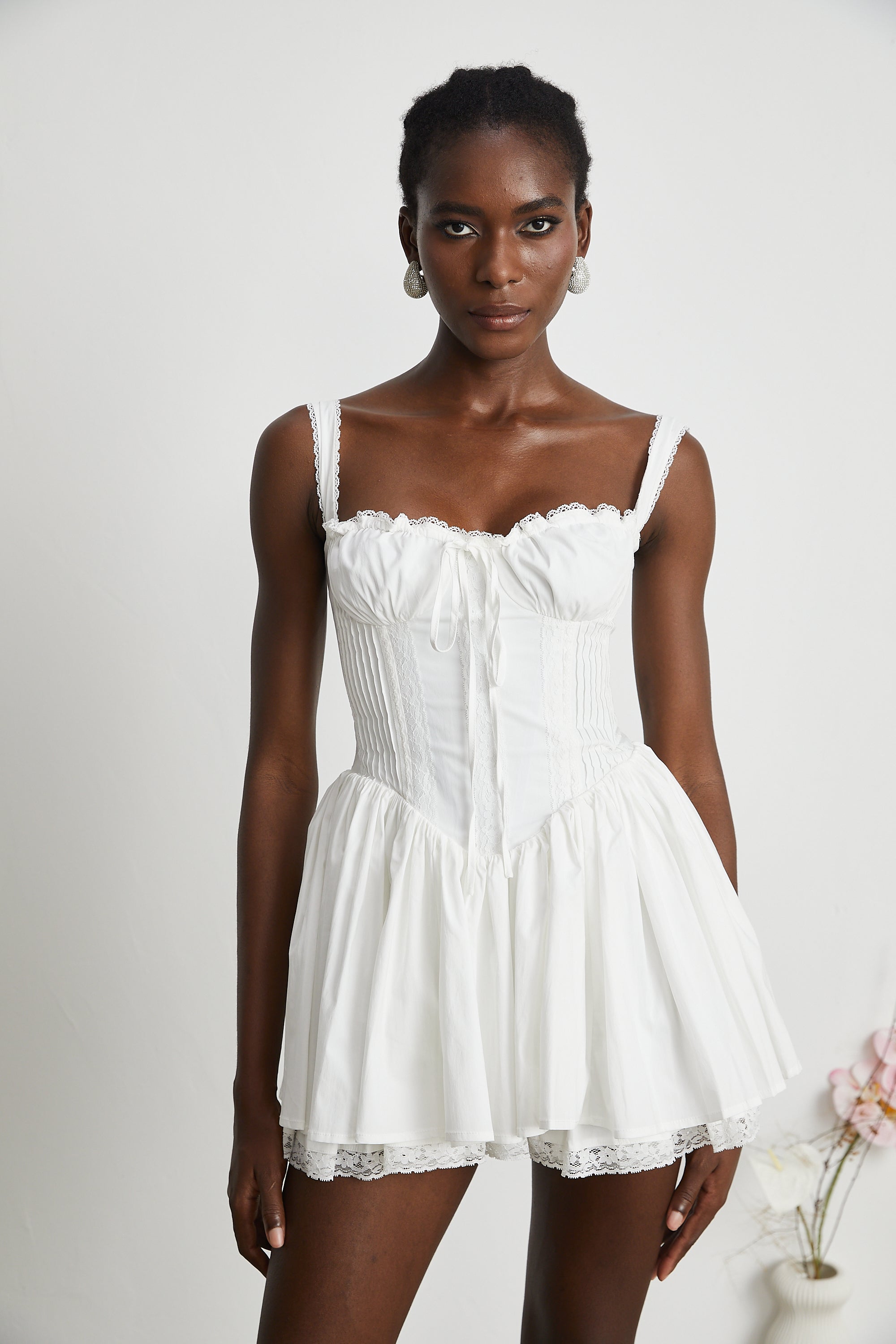 Camille white corset mini dress