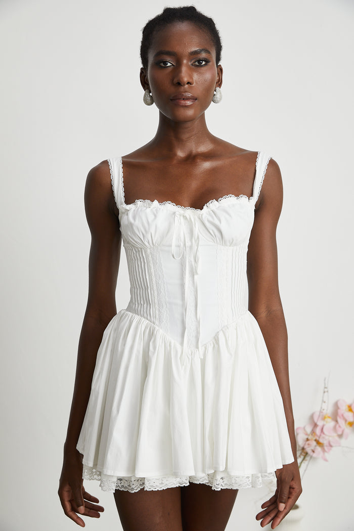 Camille A-line Mini Dress White