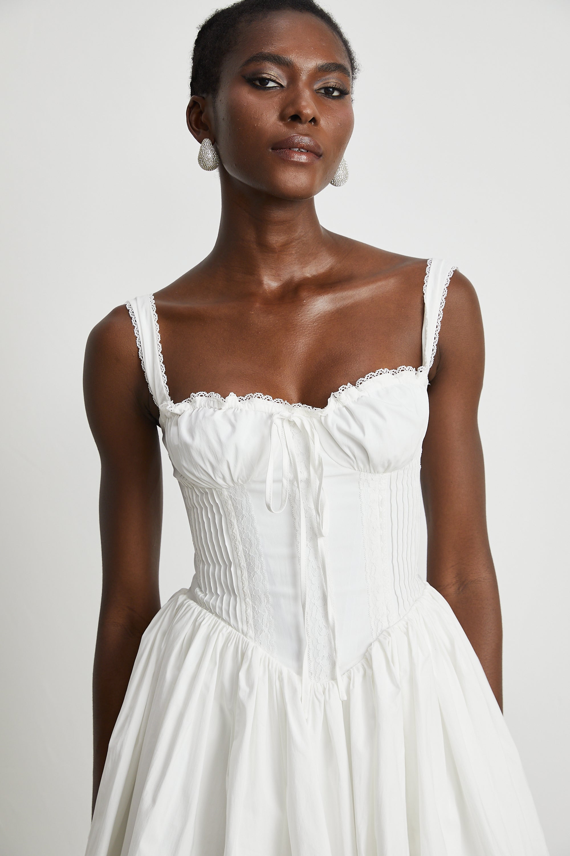 Camille white corset mini dress