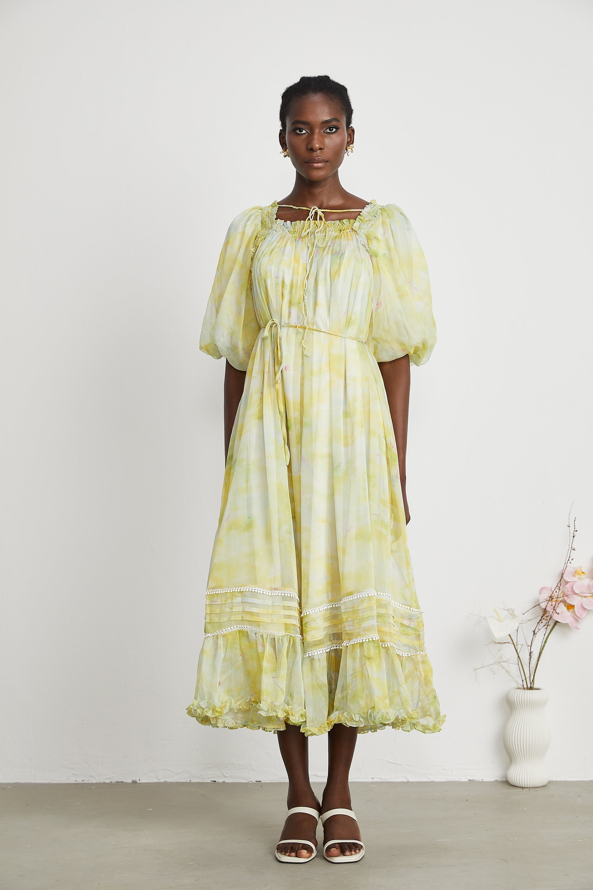 Fabienne ruffled midi dress