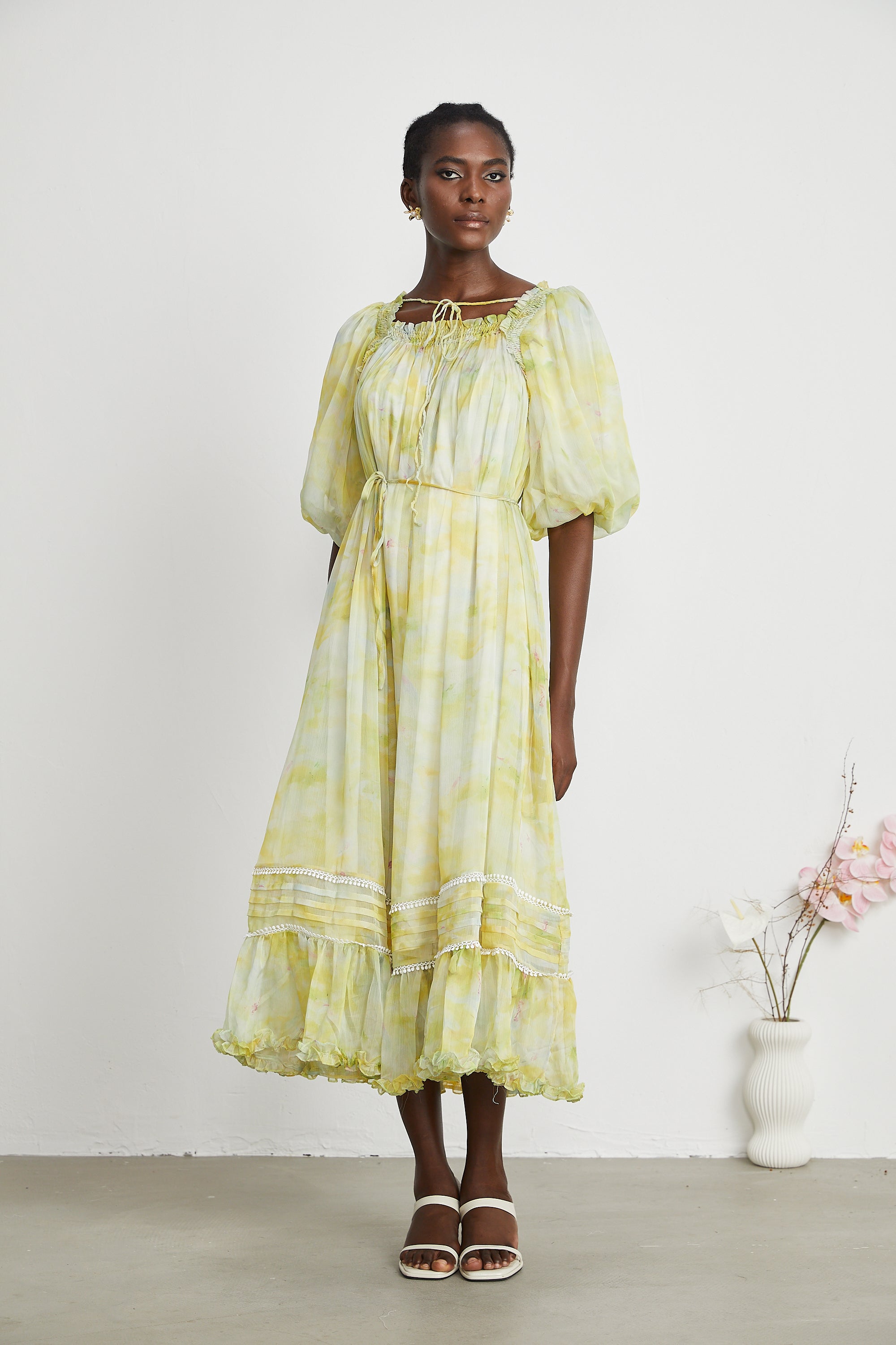 Fabienne ruffled midi dress