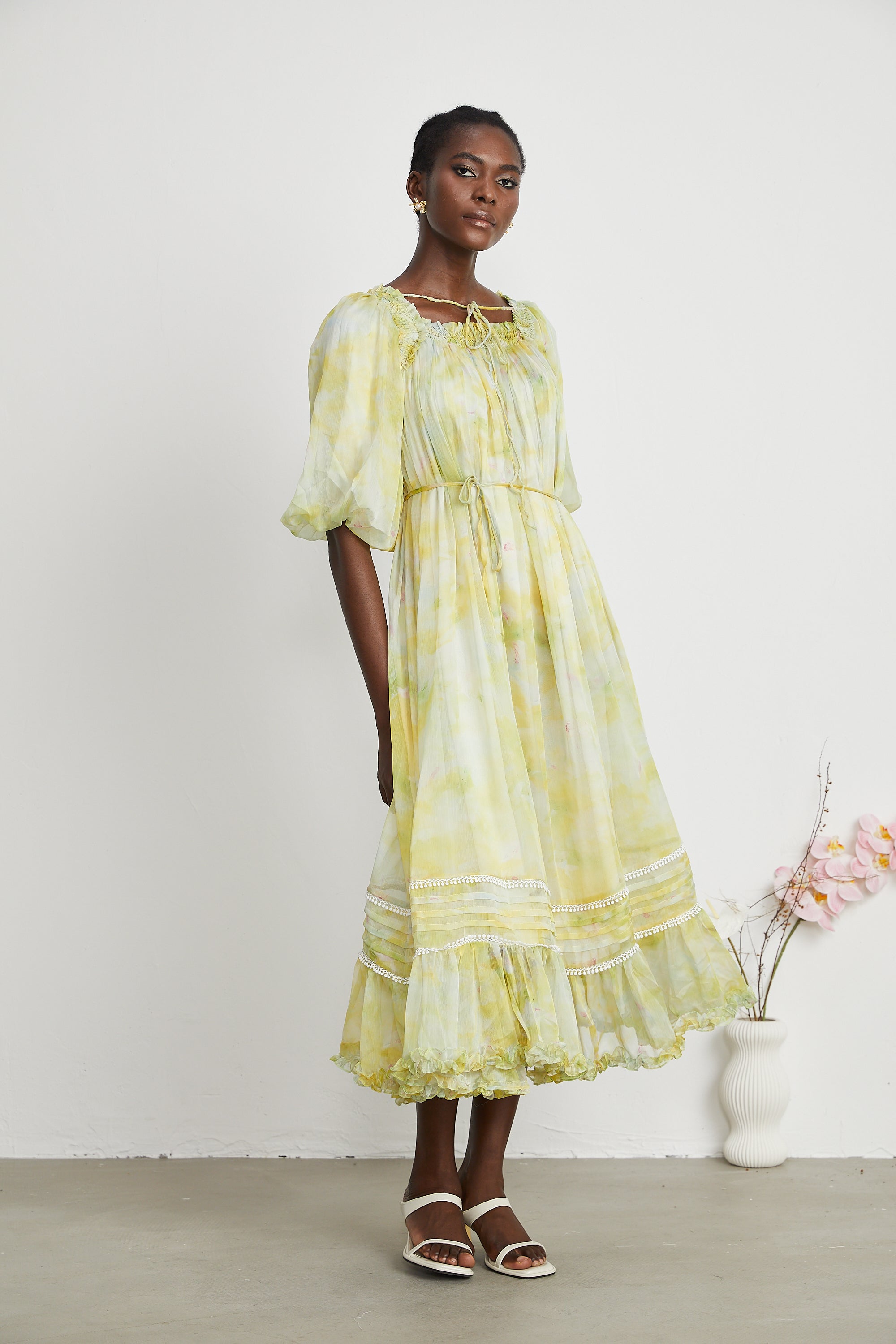 Fabienne ruffled midi dress