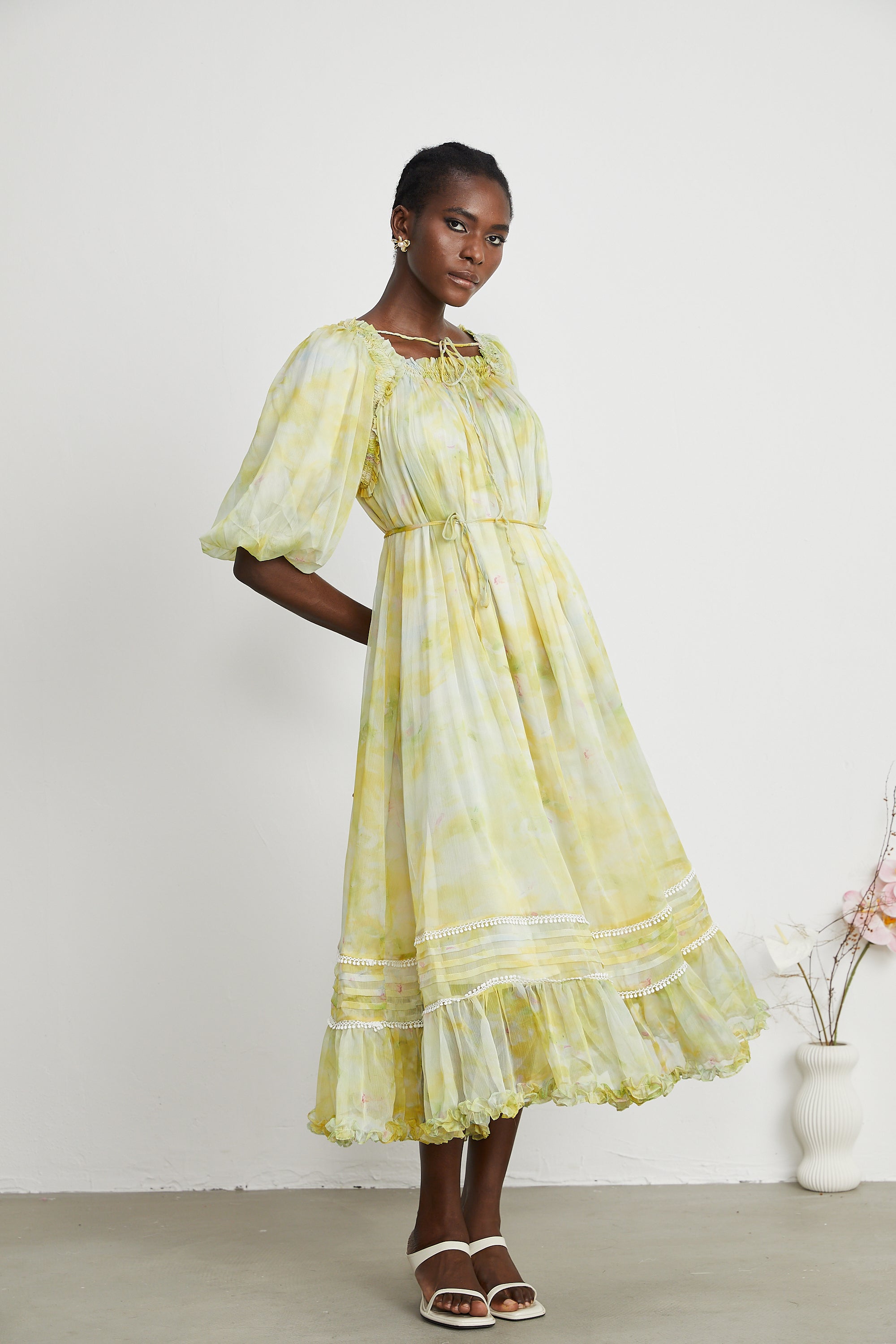 Fabienne ruffled midi dress