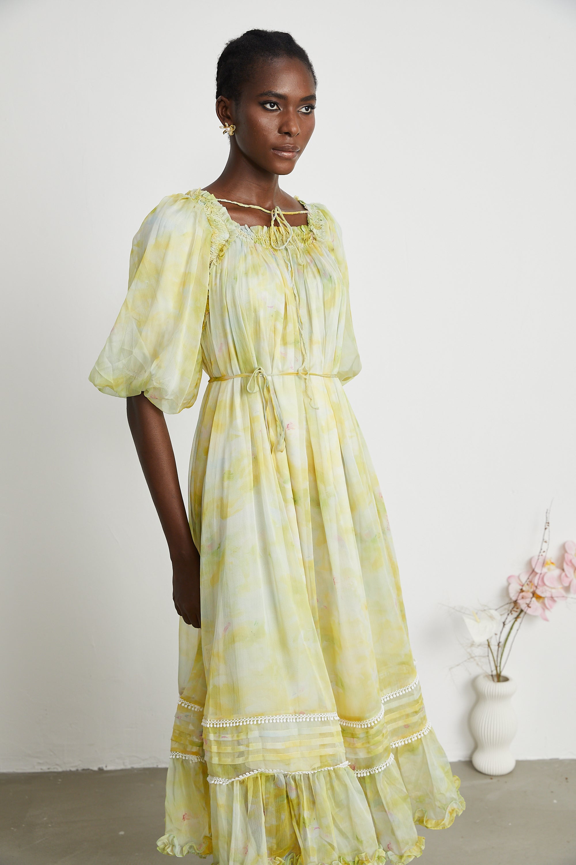 Fabienne ruffled midi dress