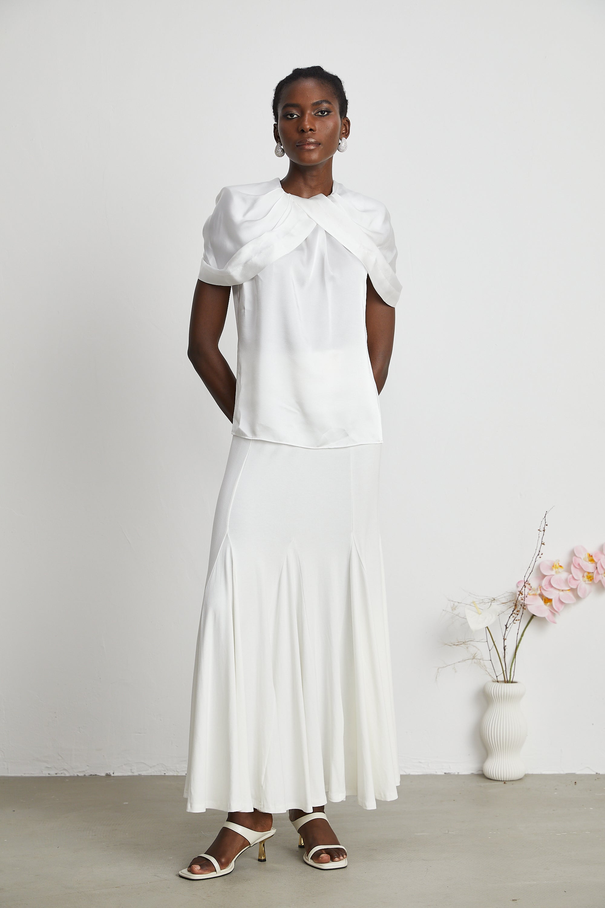 Antibes high-waist pleated skirt