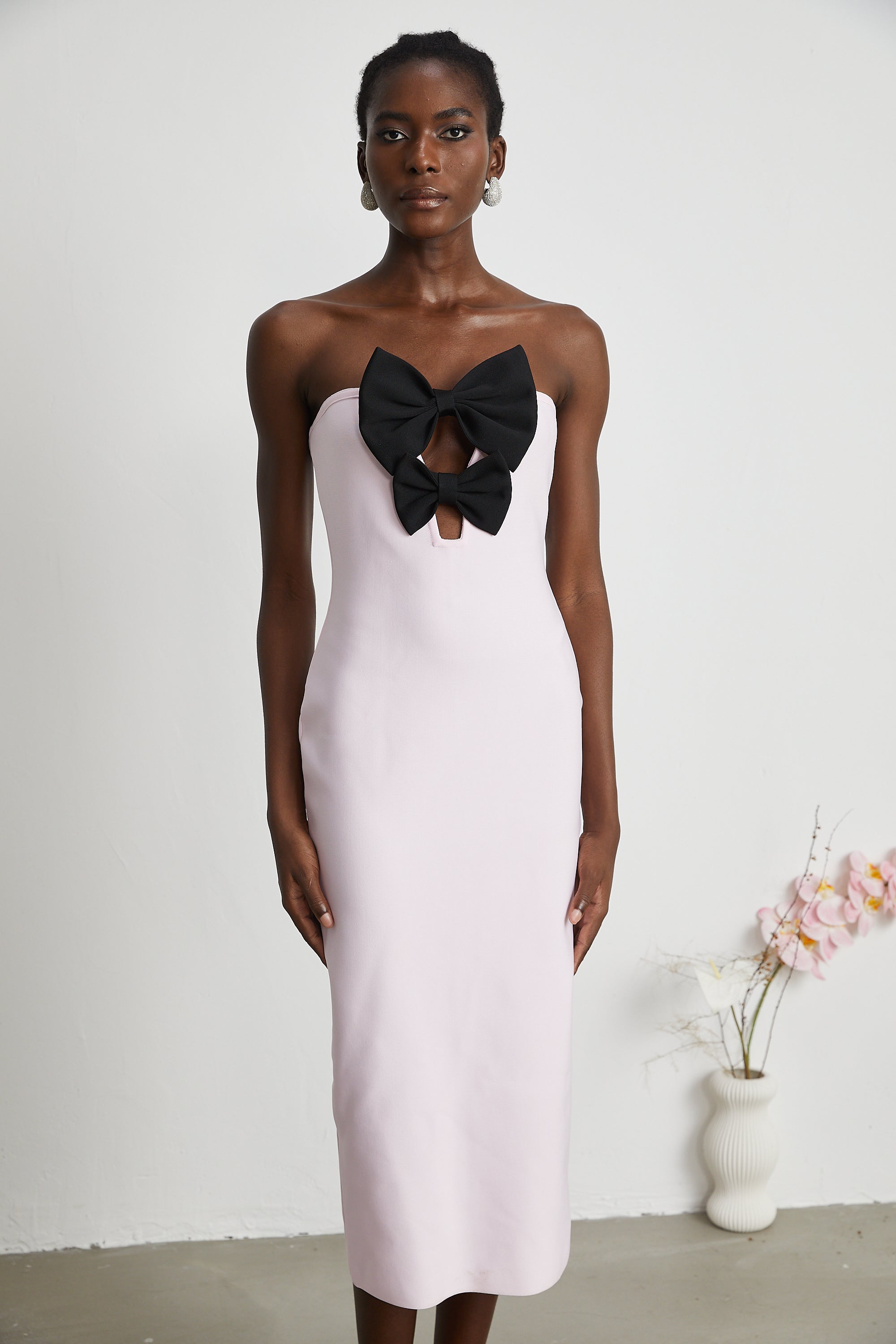 Étaín pink bowknot bandage dress