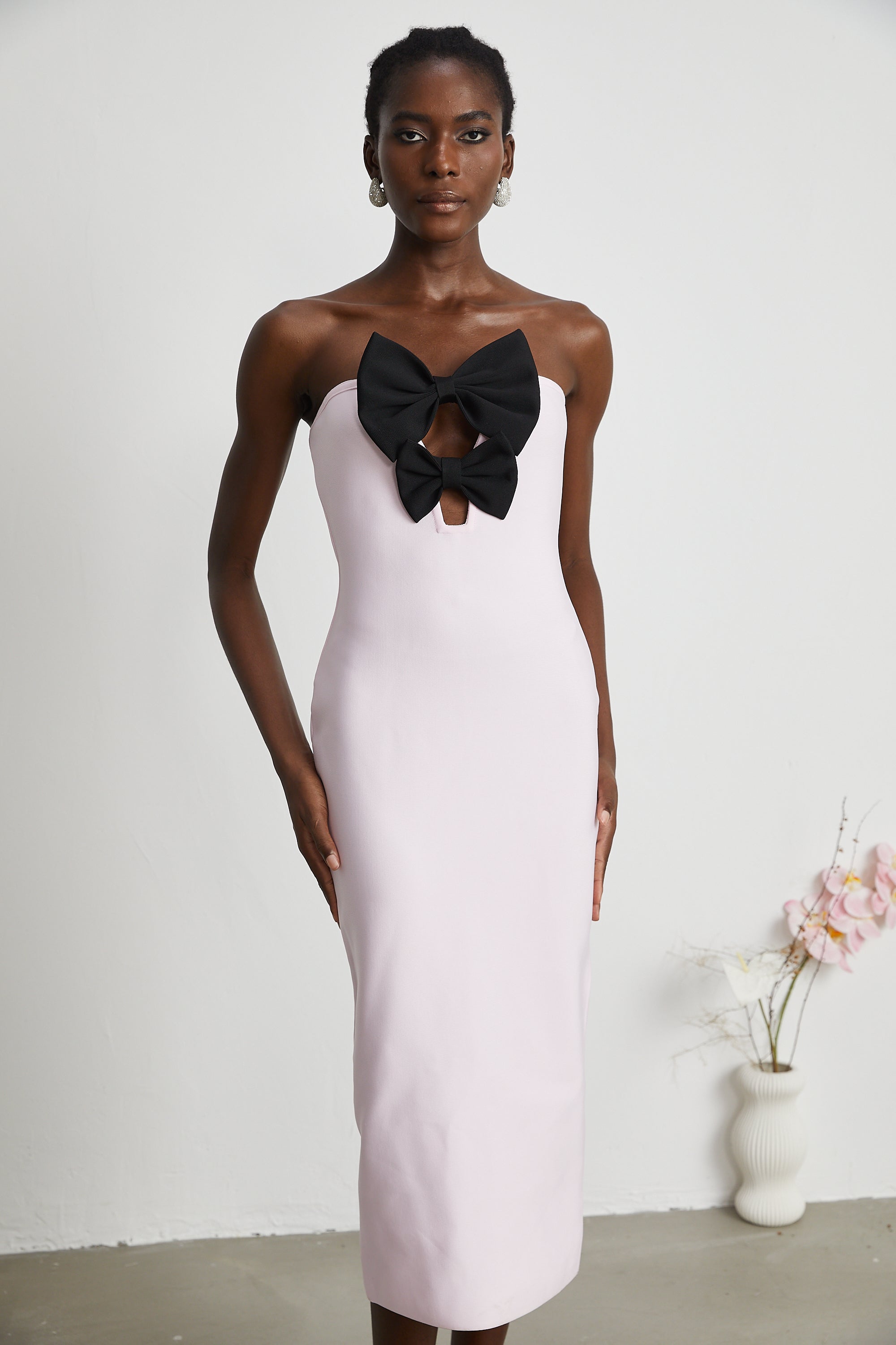 Étaín pink bowknot bandage dress