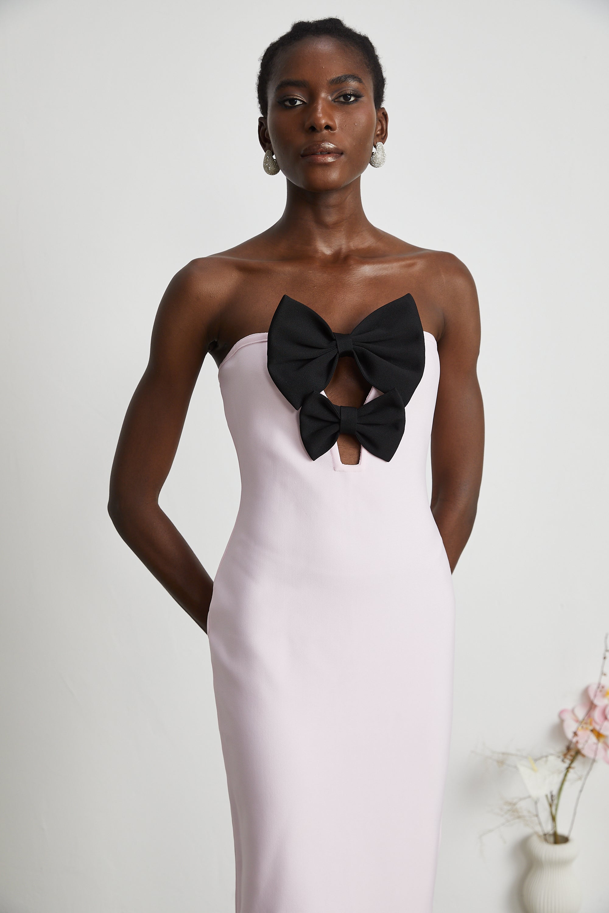 Étaín pink bowknot bandage dress