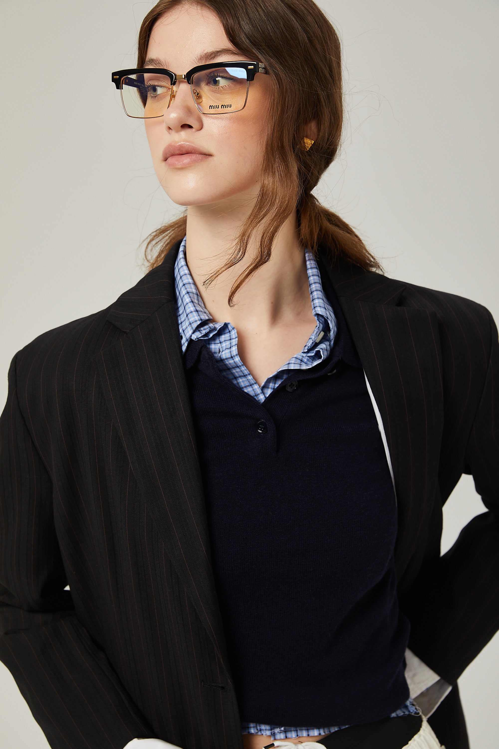 Titania single-breasted pinstripe jacket