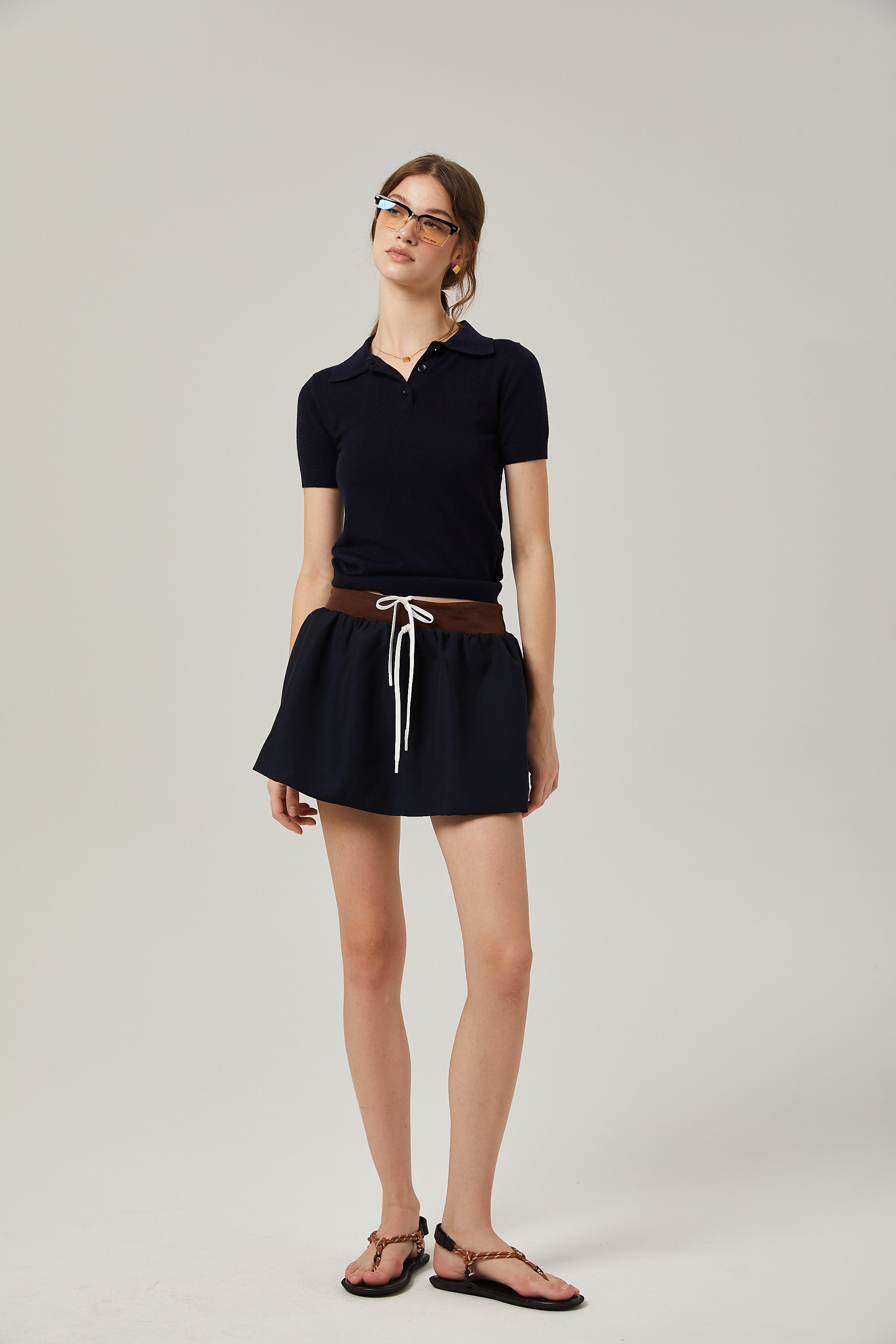 Sarita flared wool mini skirt