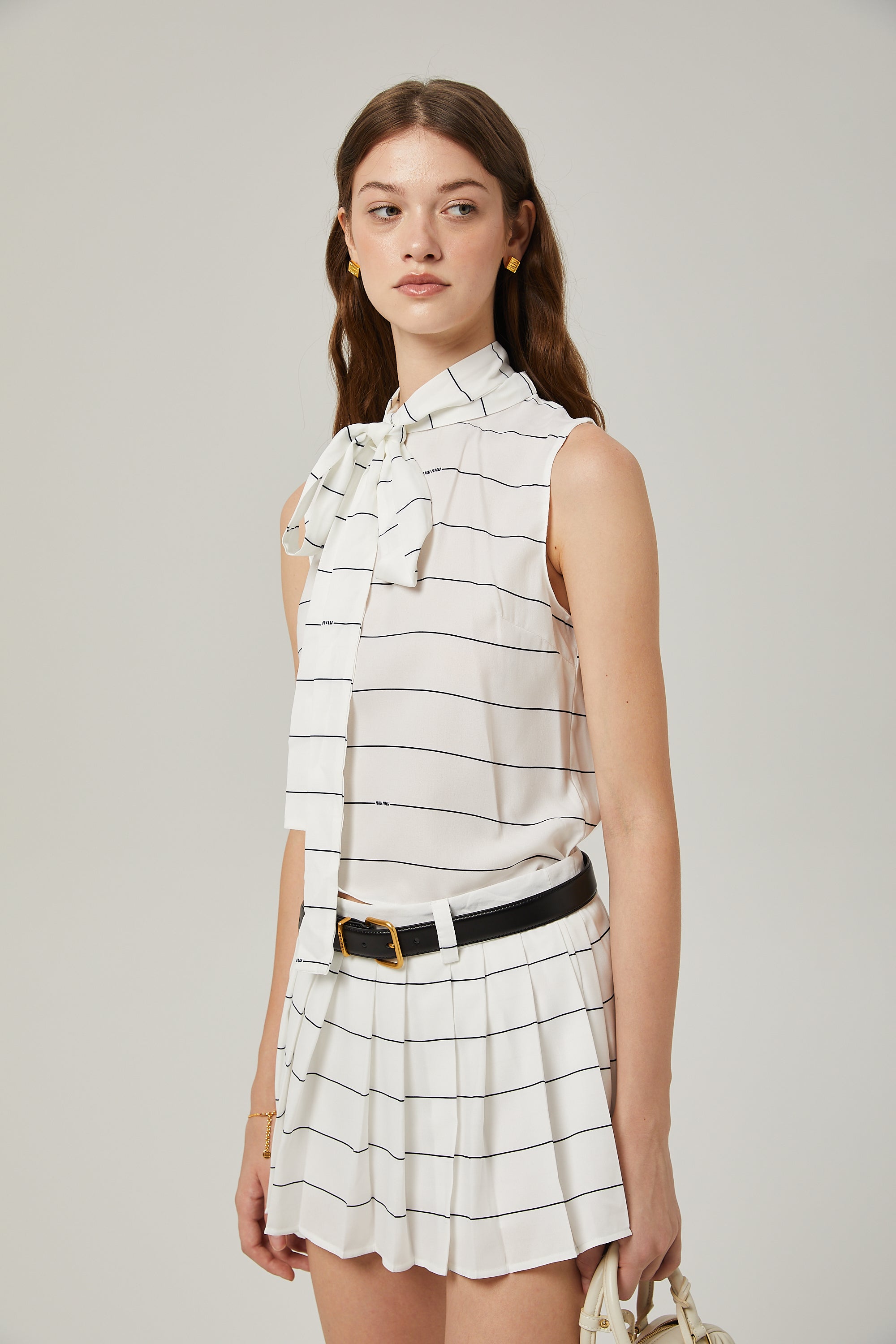 Angélique striped top & skirt matching set