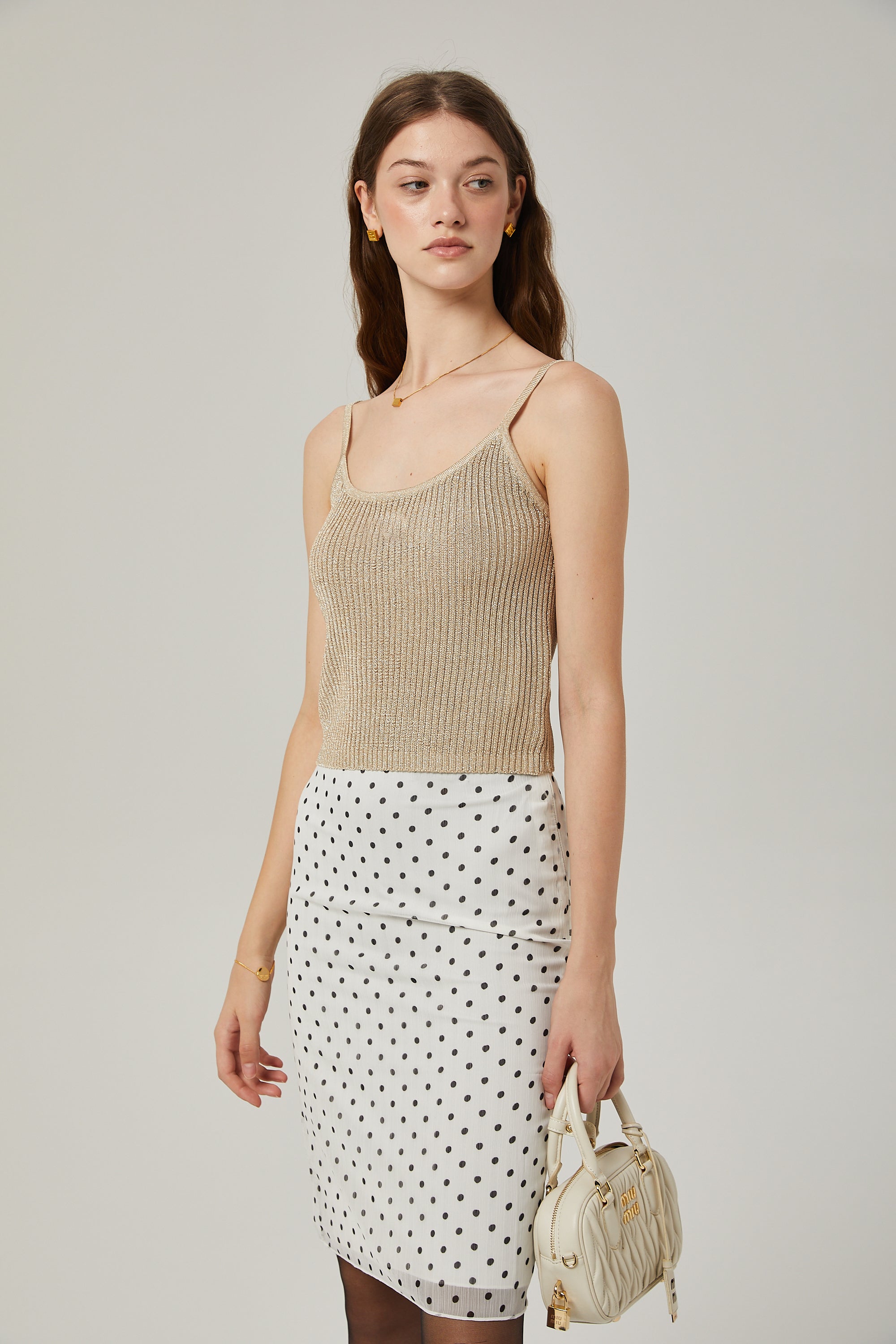 Aimée polka-dot tulle skirt