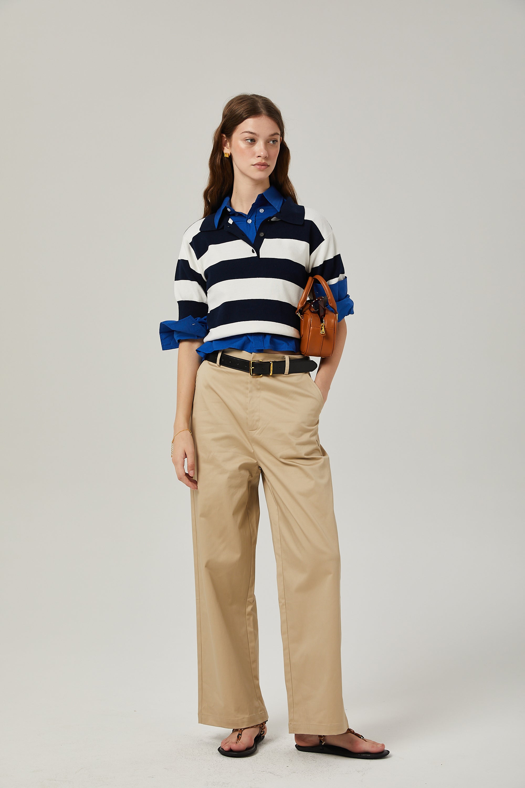 Adèle color-block striped shirt