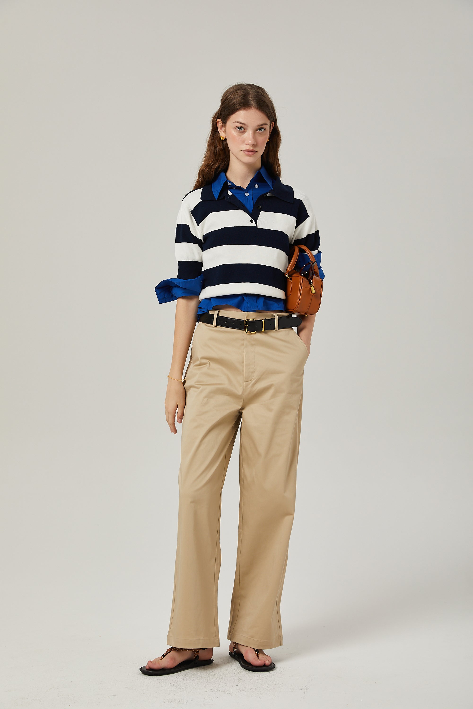 Adèle color-block striped shirt