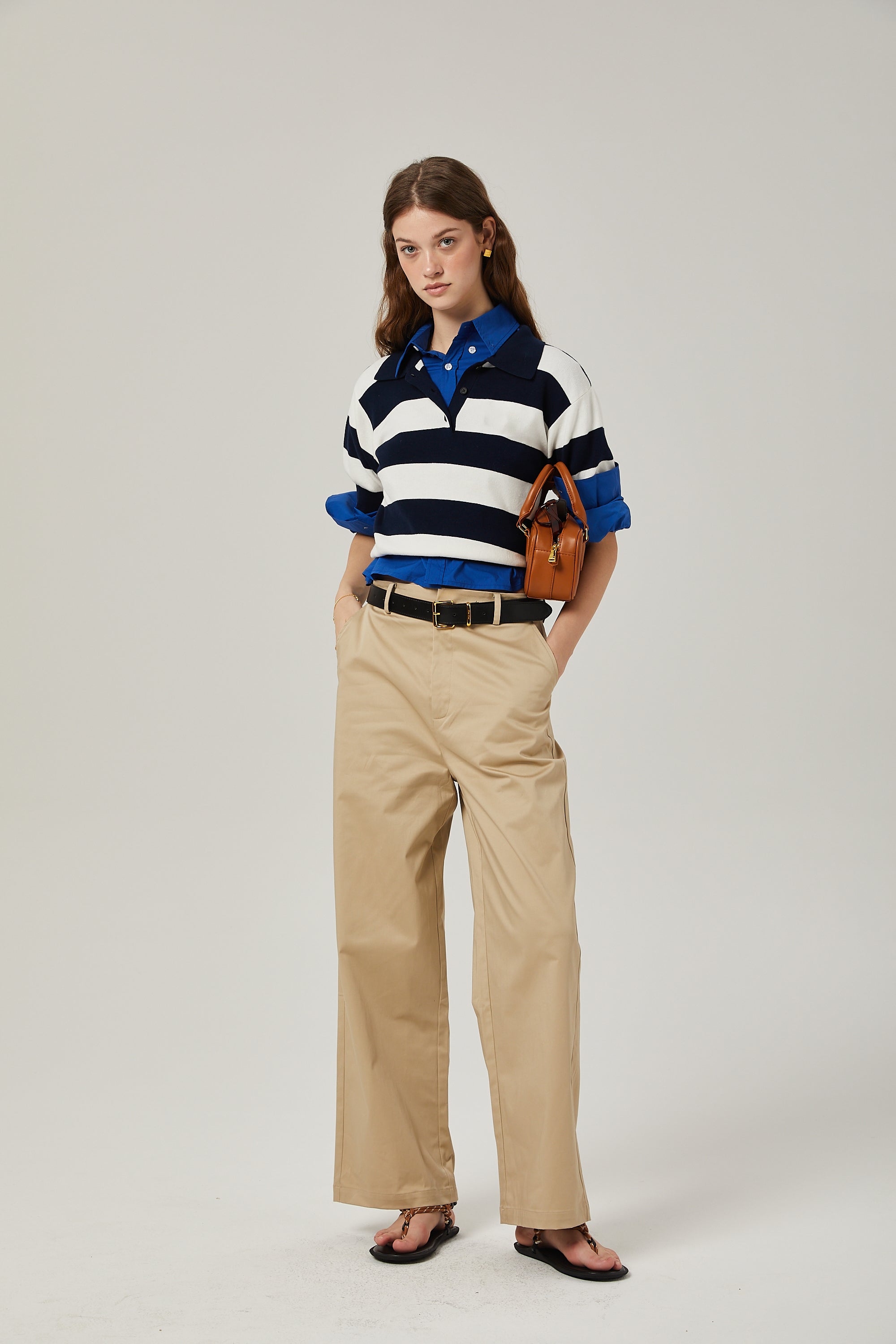 Adèle color-block striped shirt