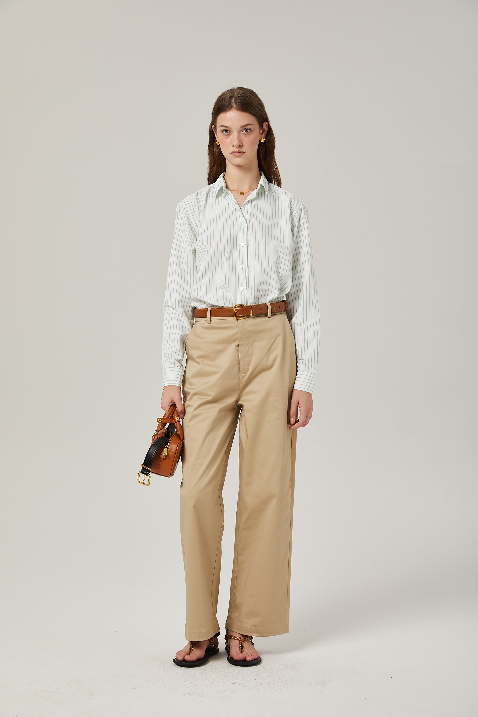 Odette wide-leg cotton trousers