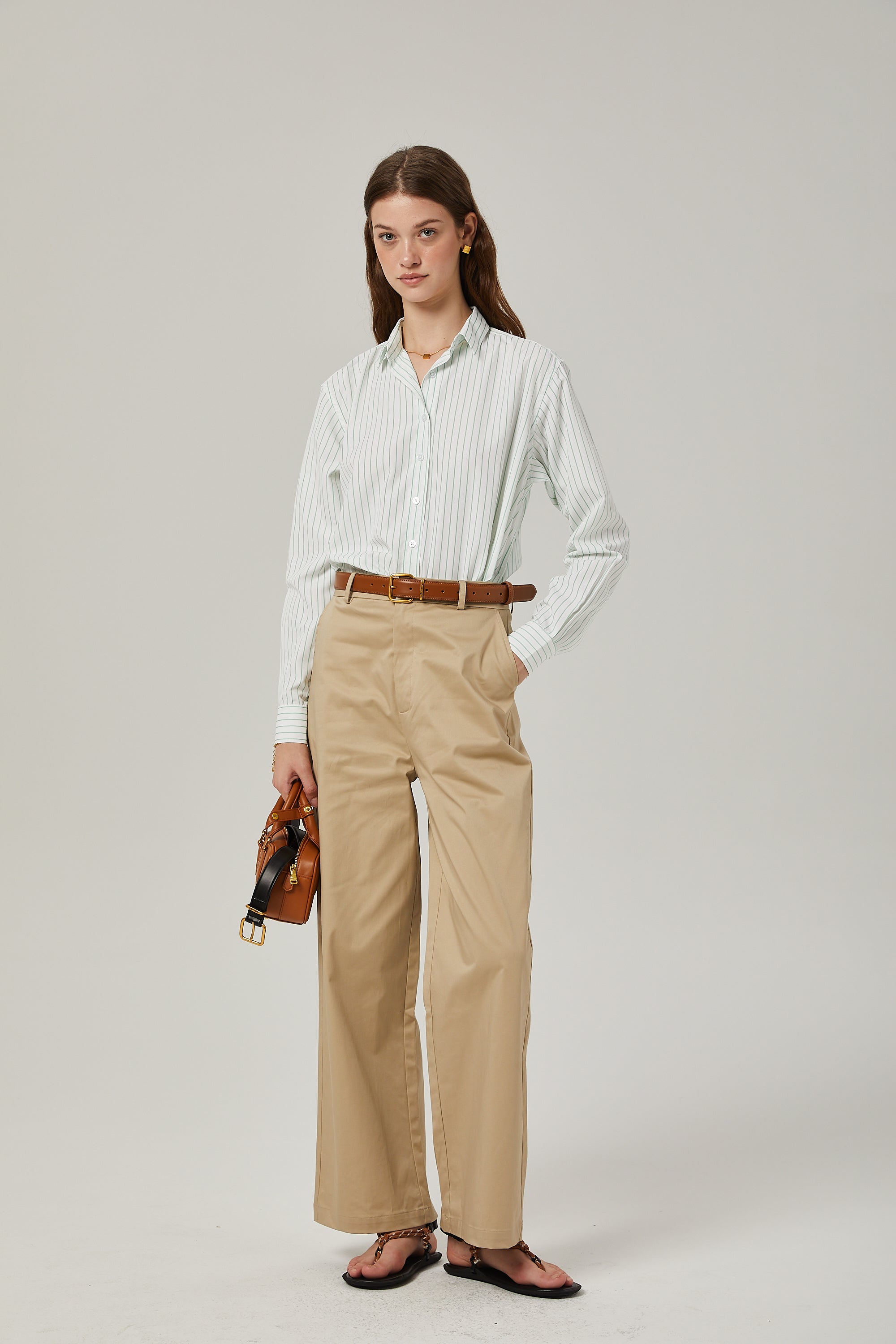 Odette wide-leg cotton trousers