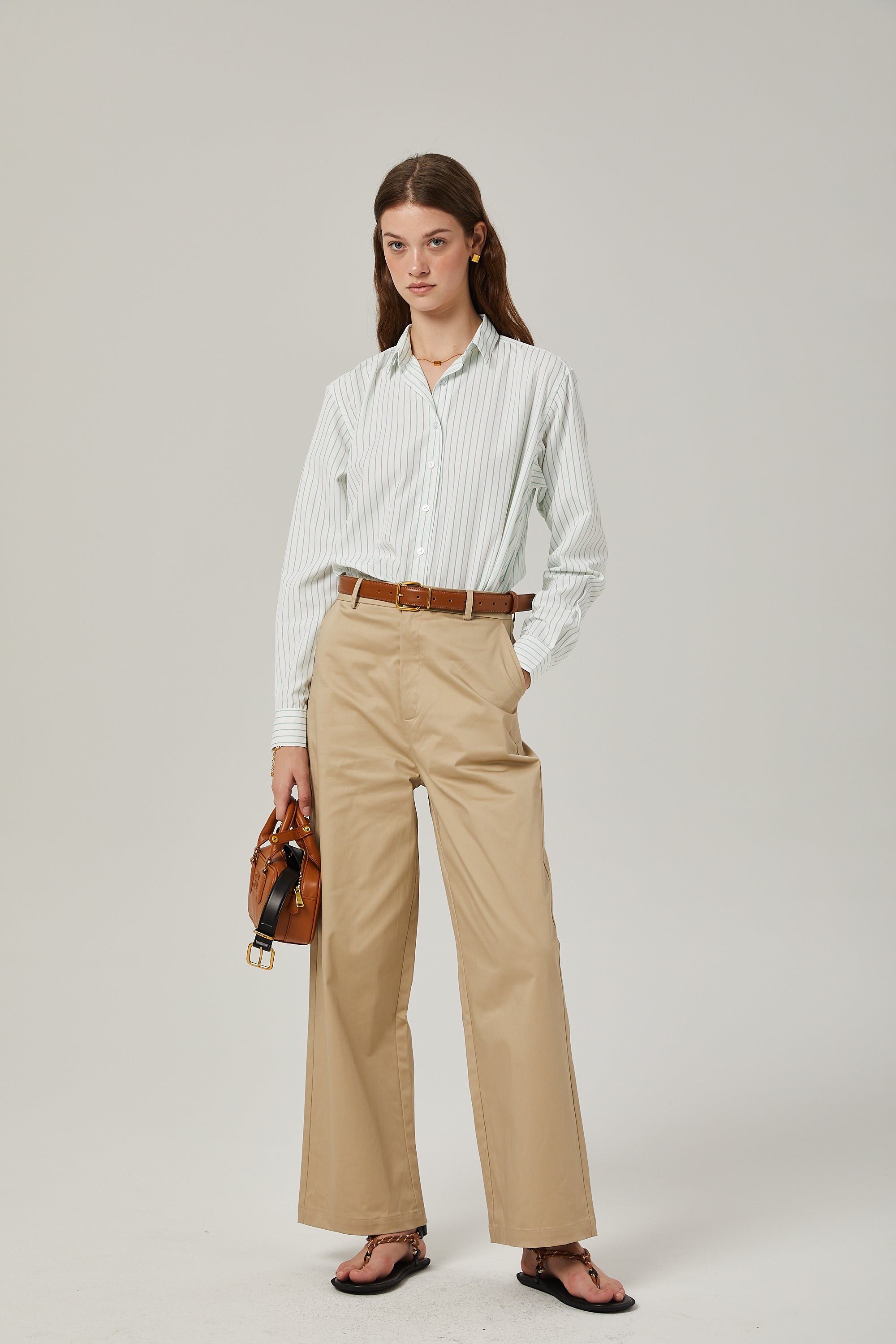 Odette wide-leg cotton trousers