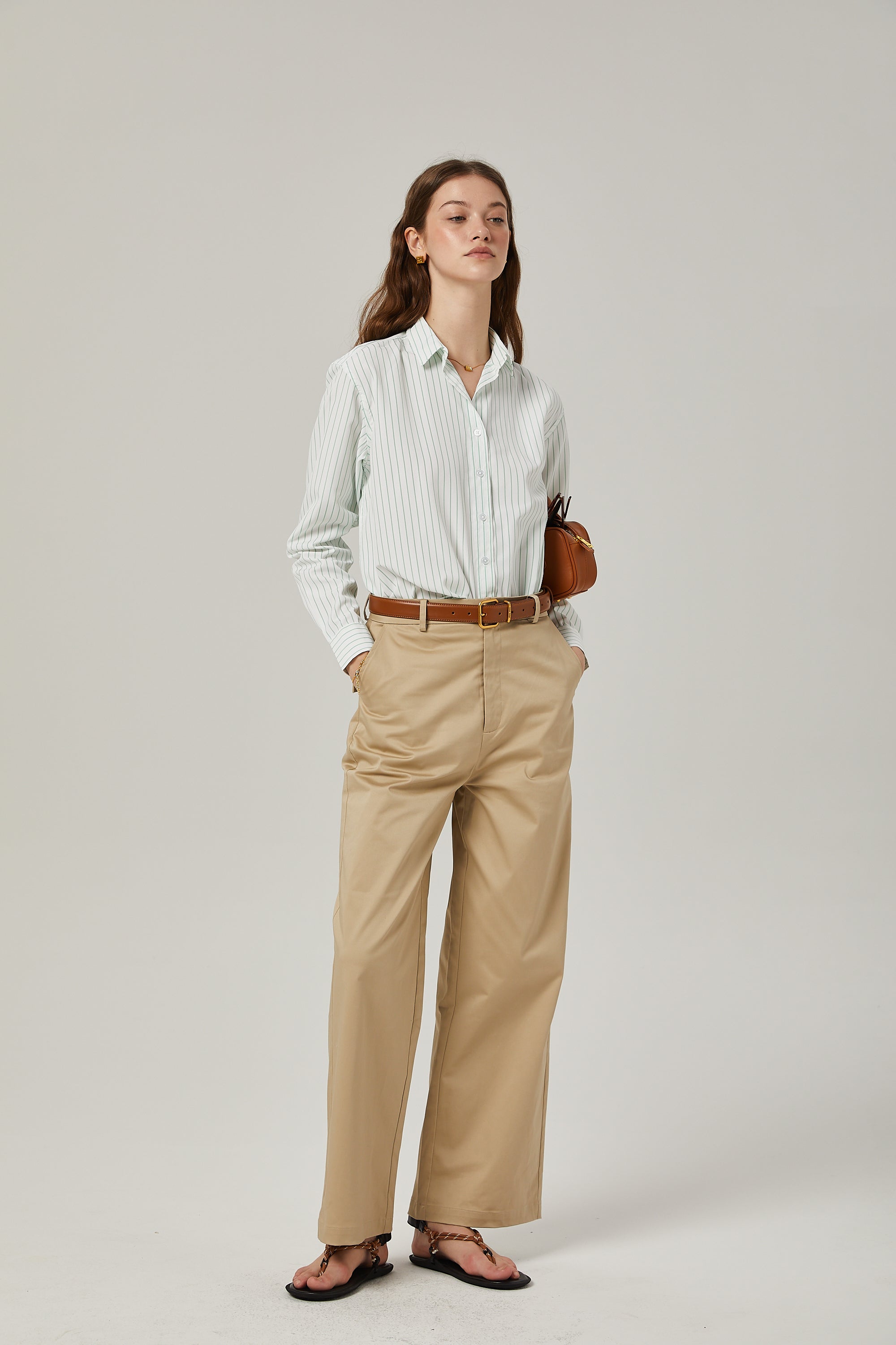 Odette wide-leg cotton trousers