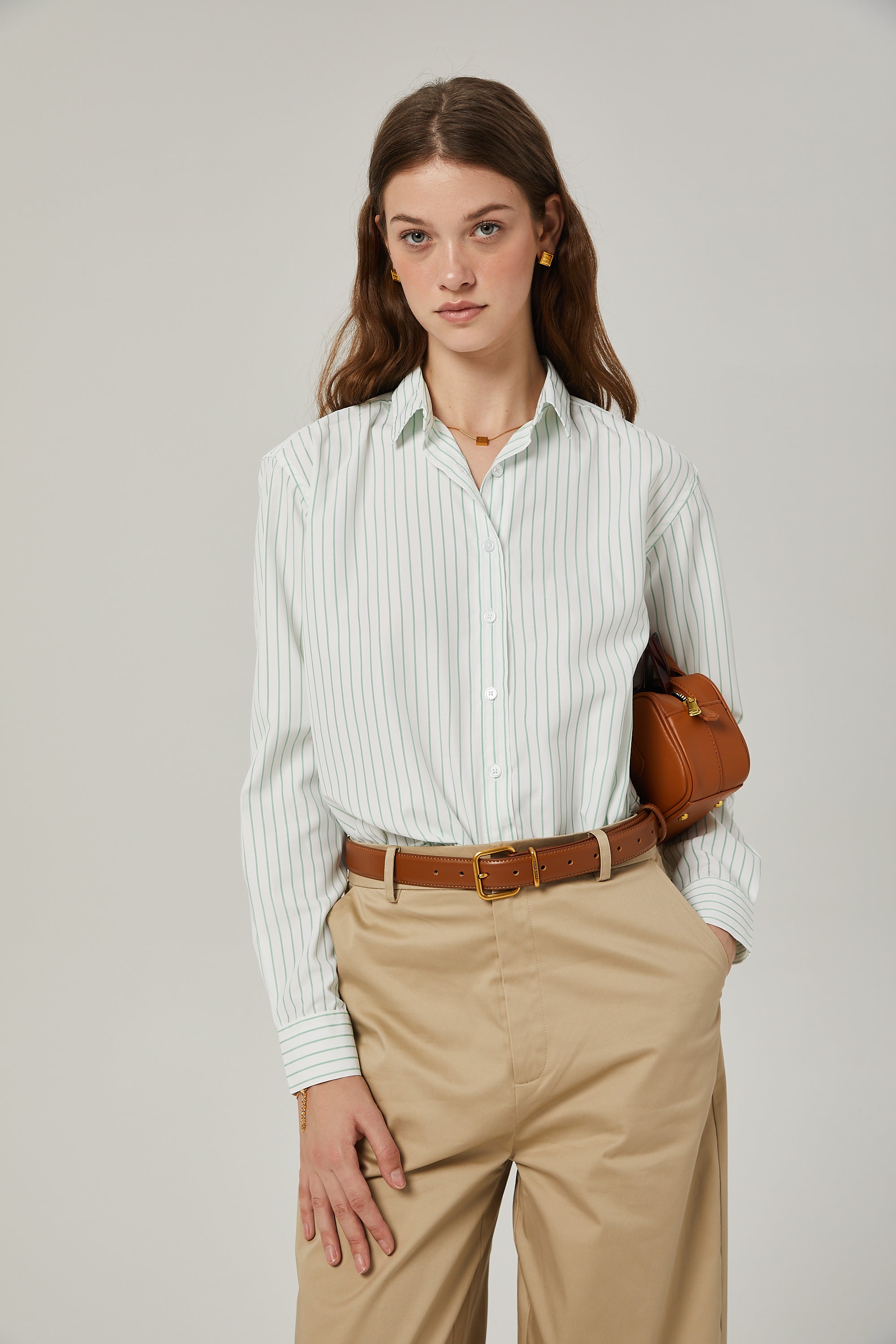 Isabeau casual stripe-print shirt