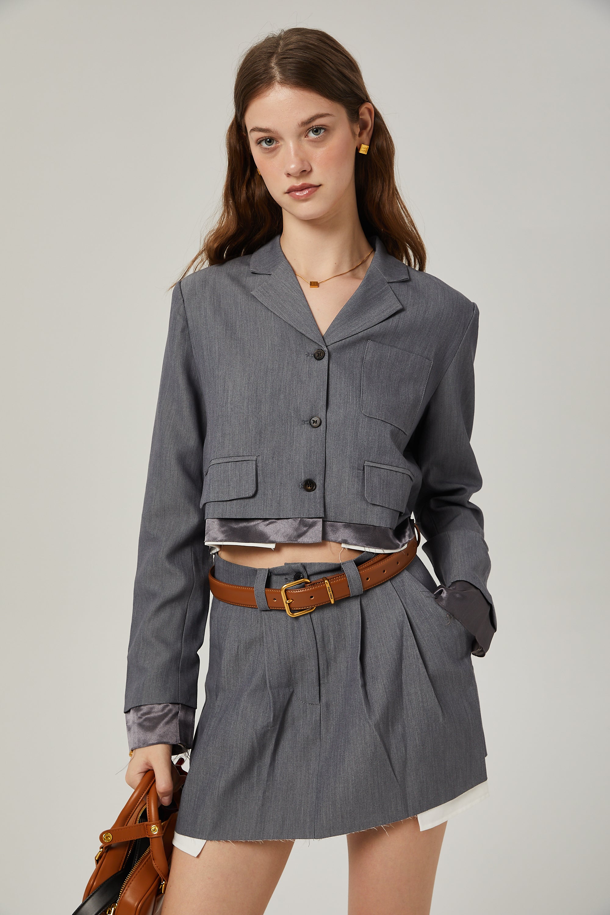 Perrine casual jacket & skirt matching set