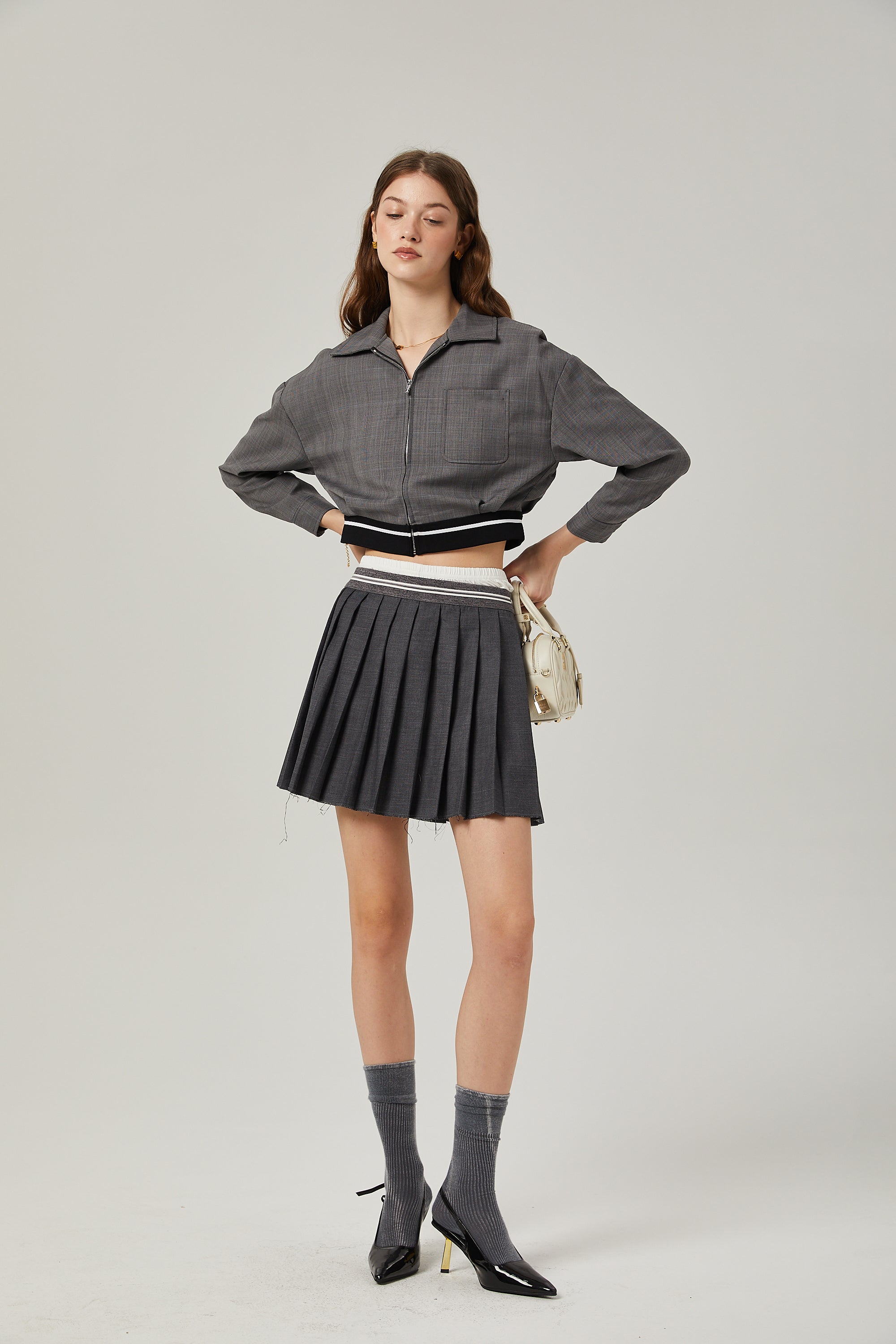 Éléonore pleated a-line skirt