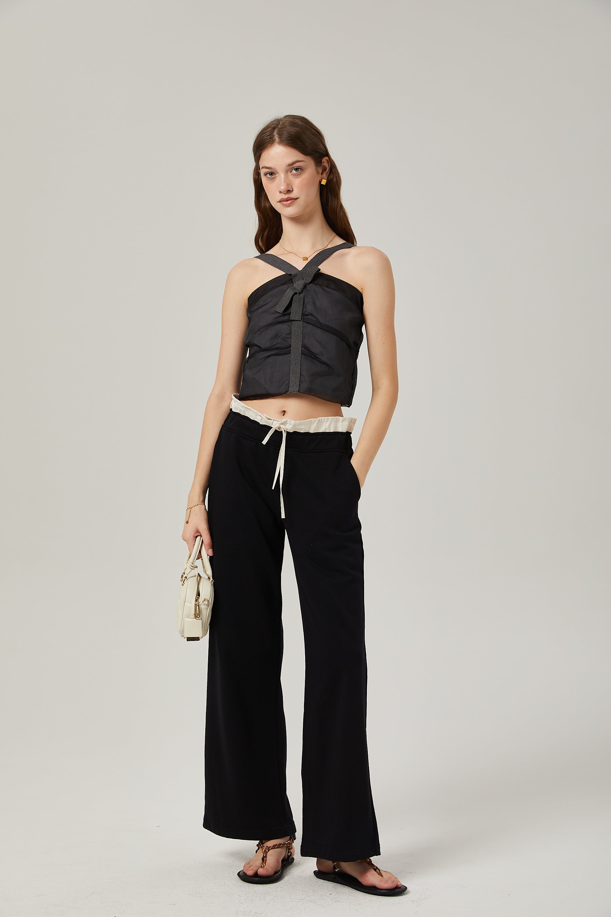 Françoise color-block floor-length trousers